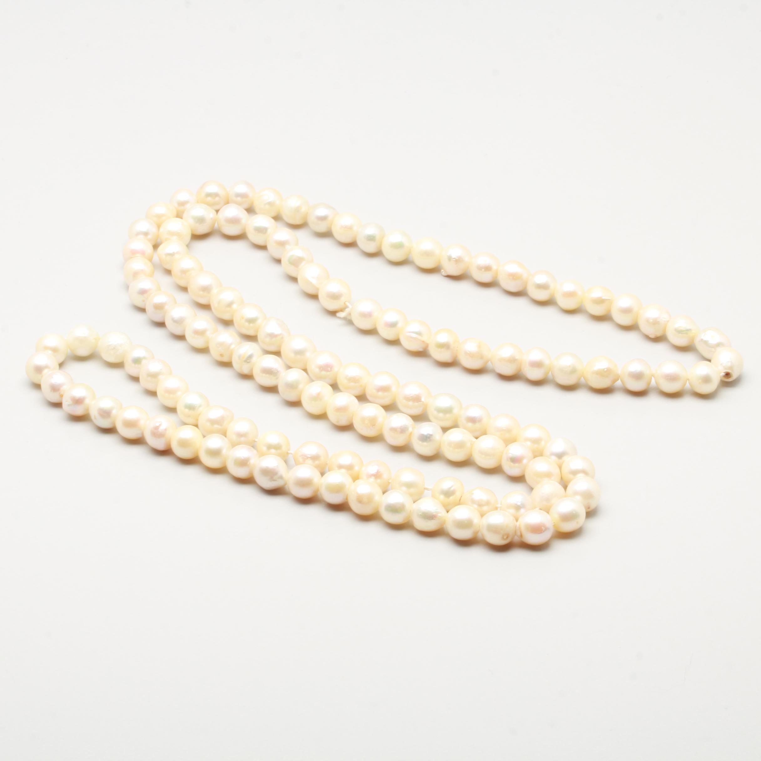 Endless Strand of Baroque Cultured Pearls
