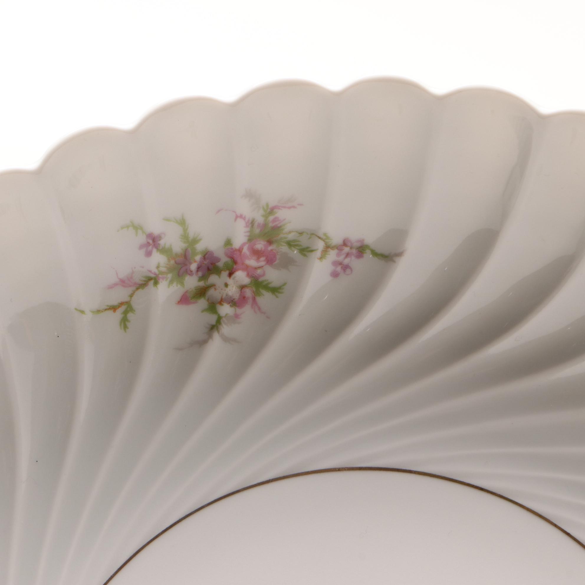 Haviland Limoges Flowered Pitcher and Bowl