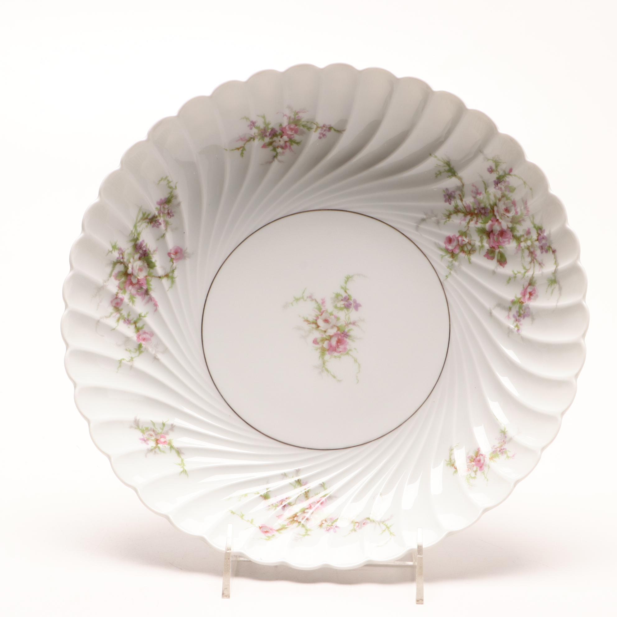 Haviland Limoges Flowered Pitcher and Bowl