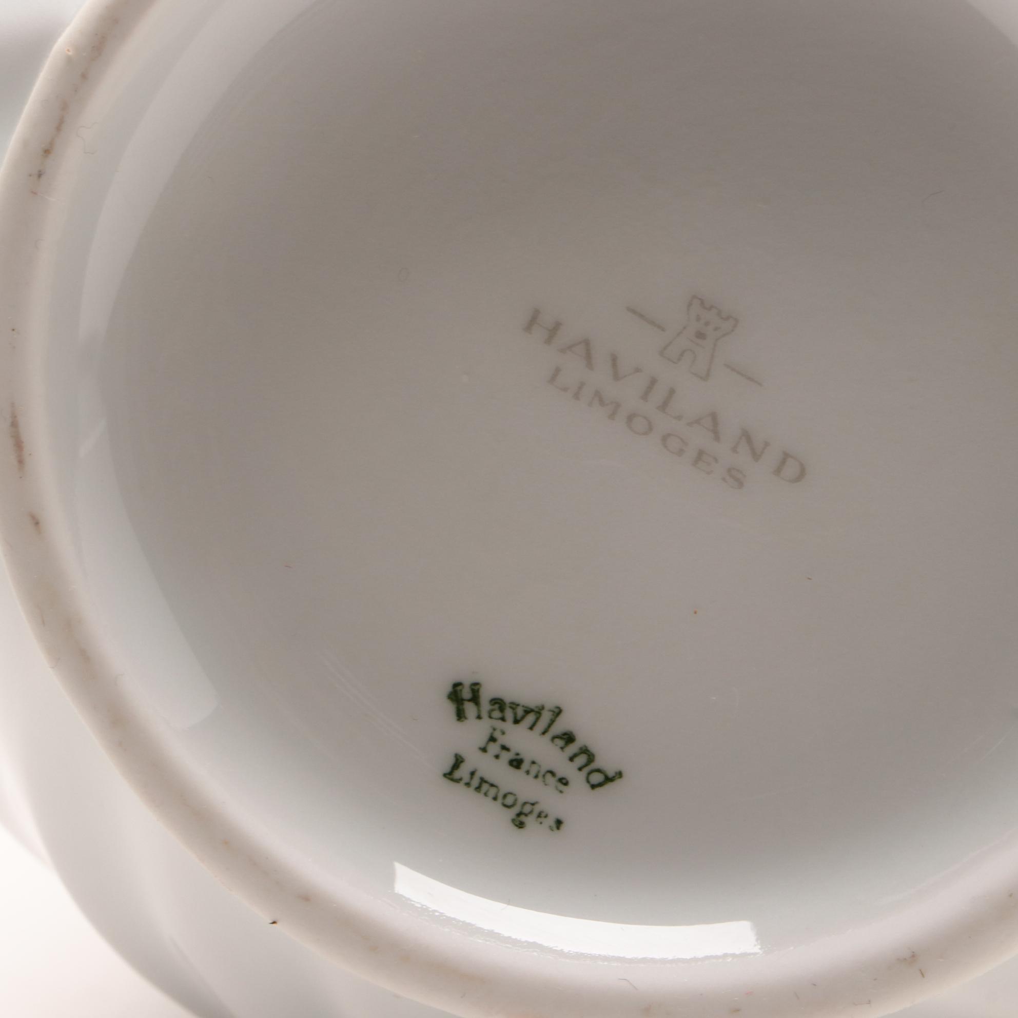 Haviland Limoges Flowered Pitcher and Bowl