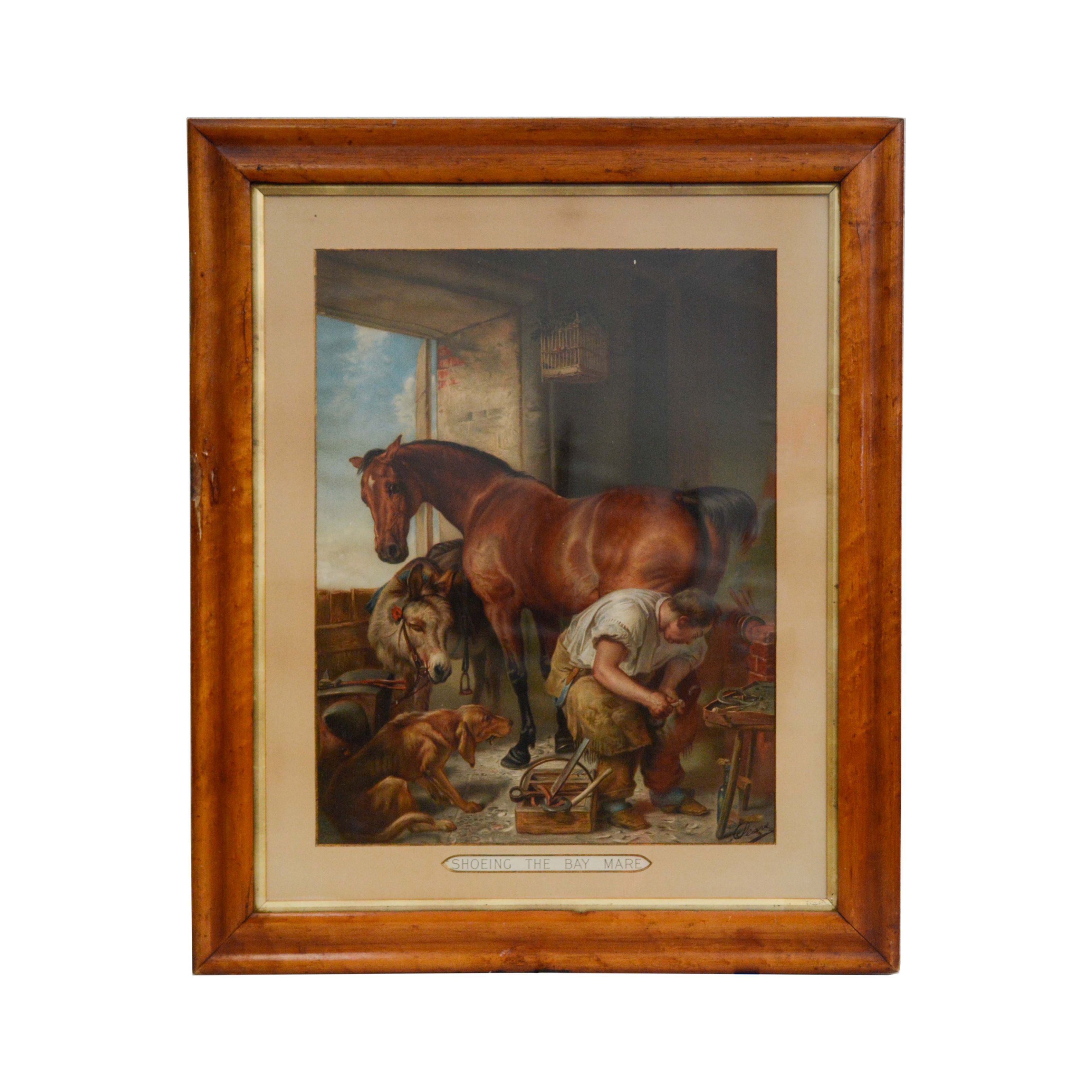 Offset Lithograph after Edwin Landseer "Shoeing"