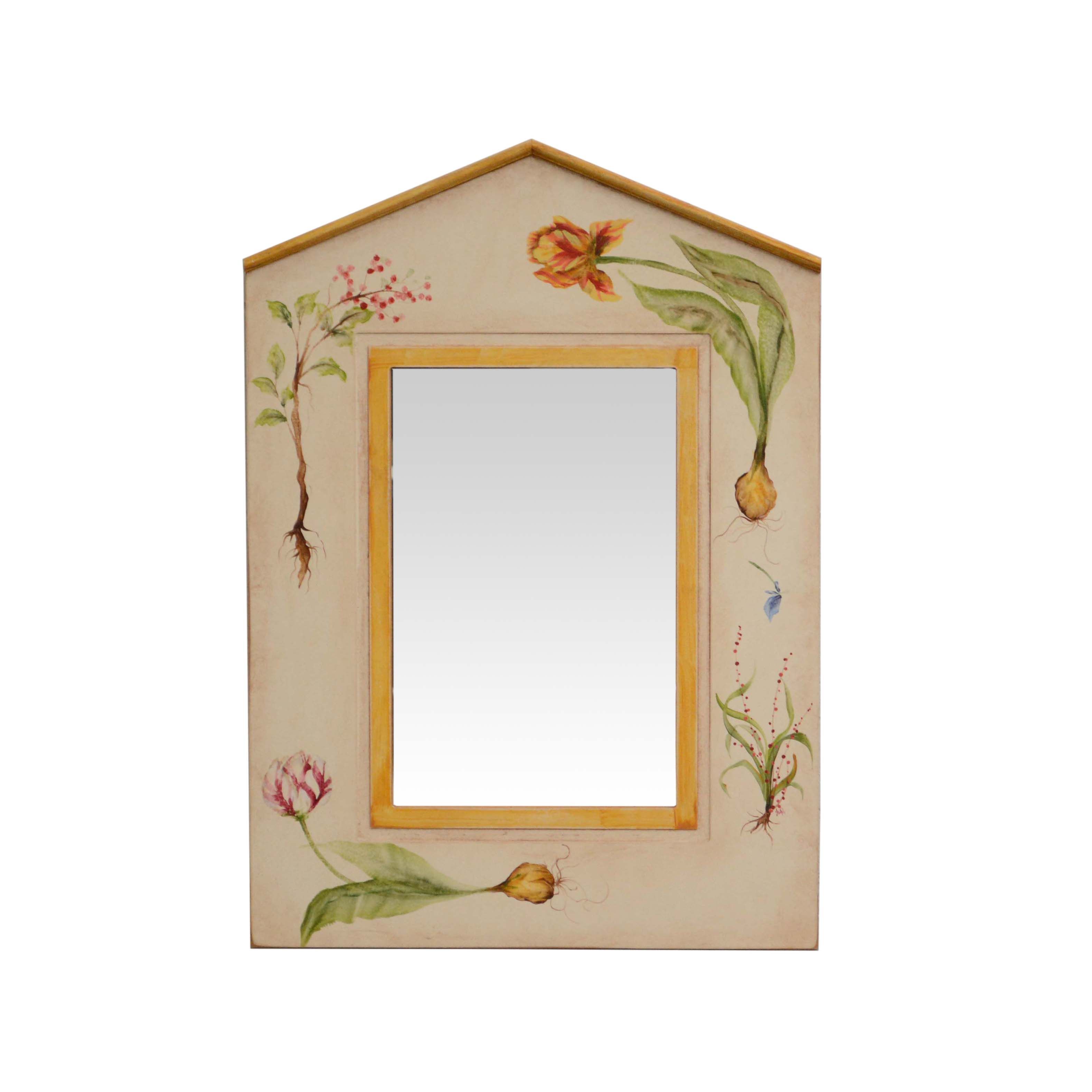 Contemporary Hand-Painted Wood Frame Wall Mirror by Faith Walk Designs