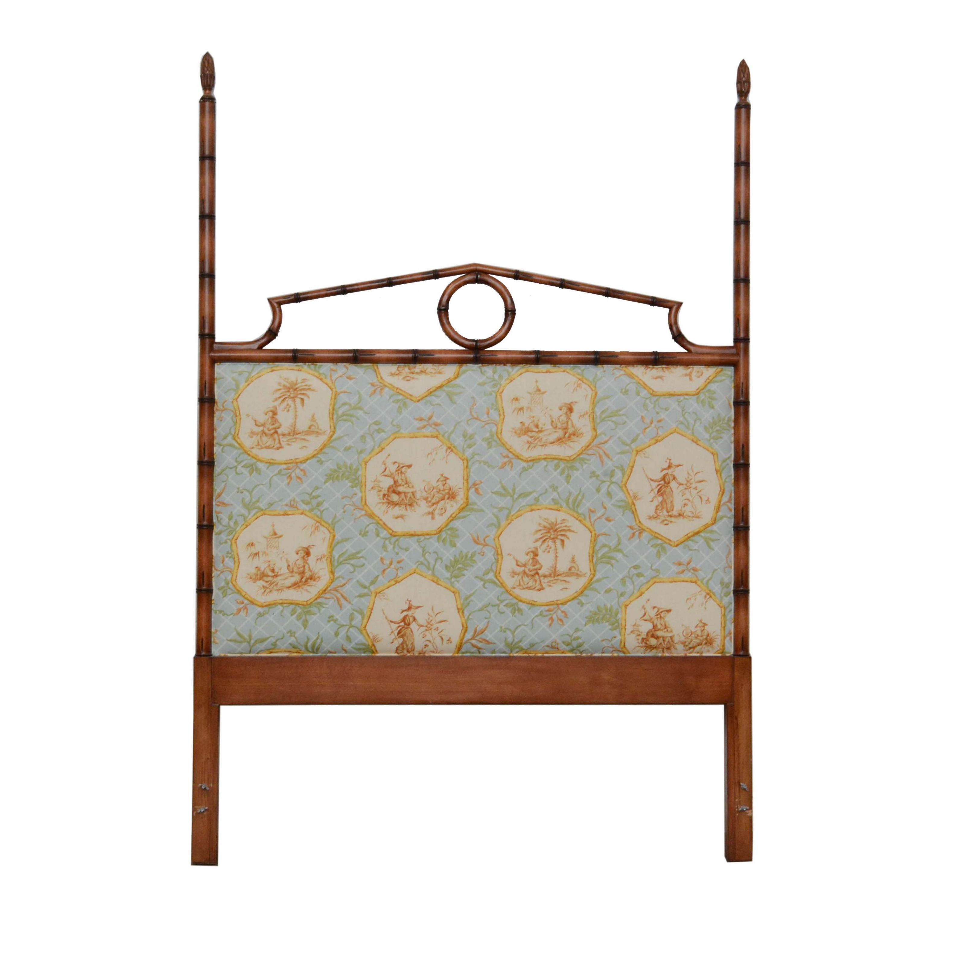Chinese Chippendale Style Poplar Full Size Headboard, 20th Century
