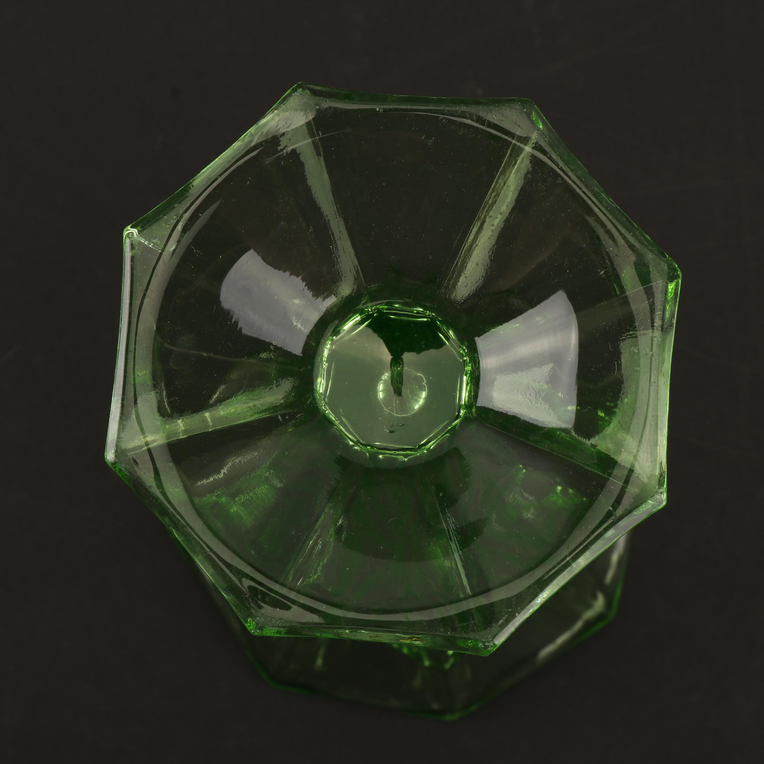 Green Vaseline Glass Tableware, 20th Century