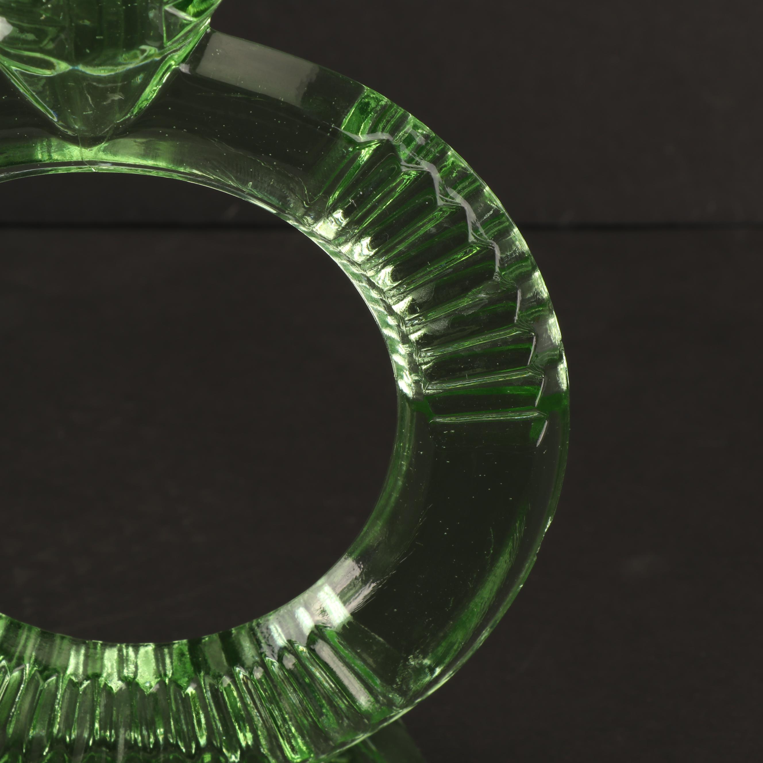 Green Vaseline Glass Tableware, 20th Century