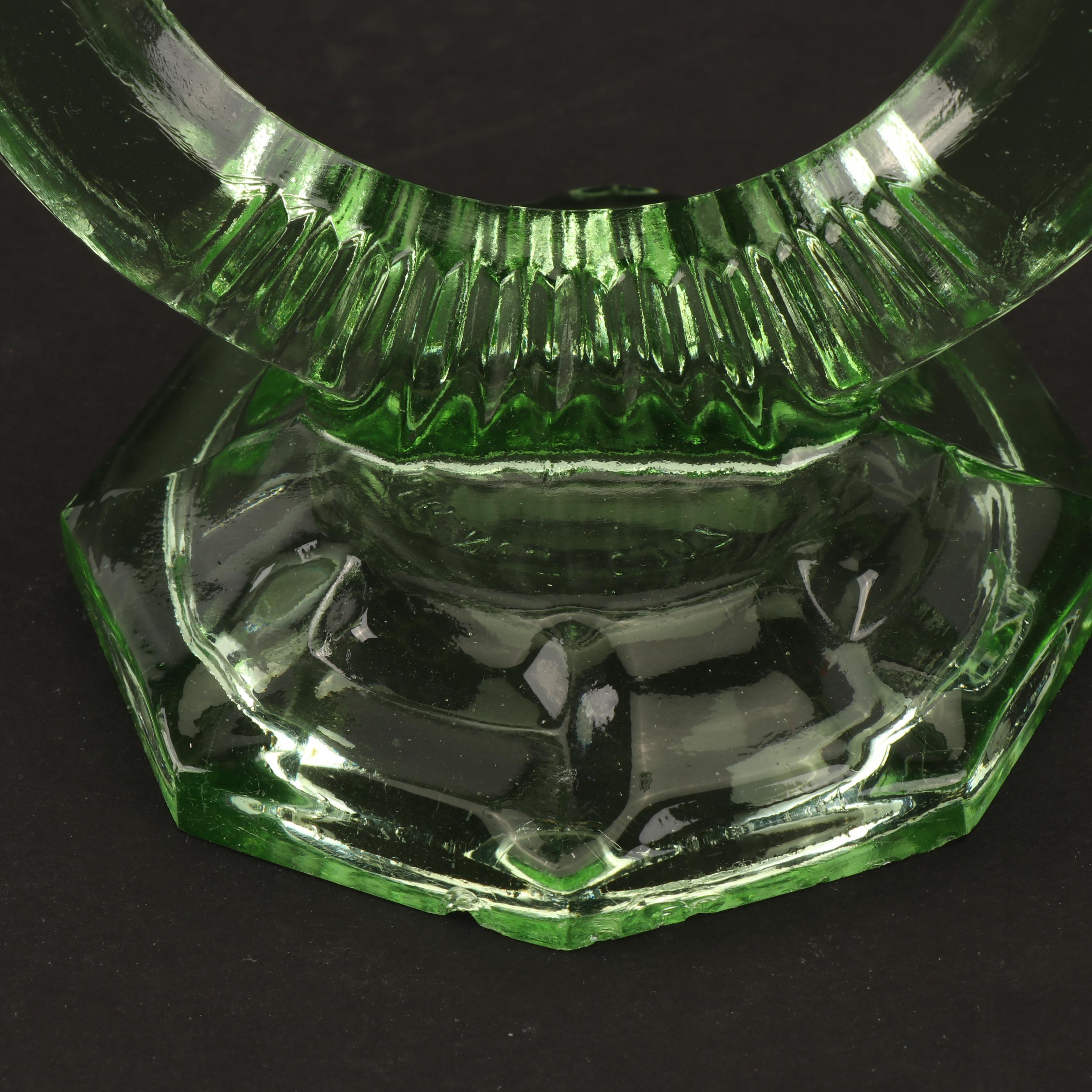 Green Vaseline Glass Tableware, 20th Century