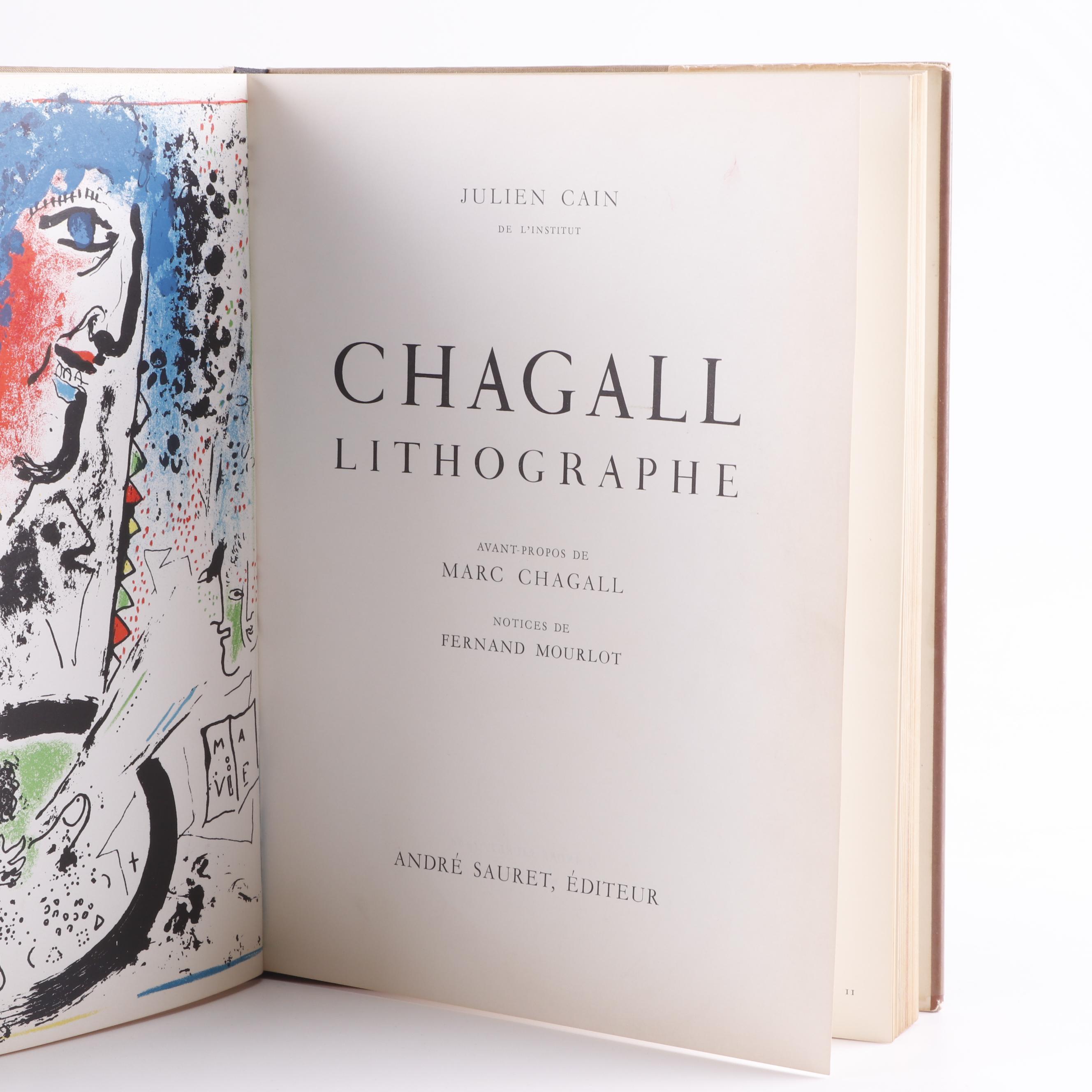 1960 First Edition "Chagall Lithographe" by Julien Cain