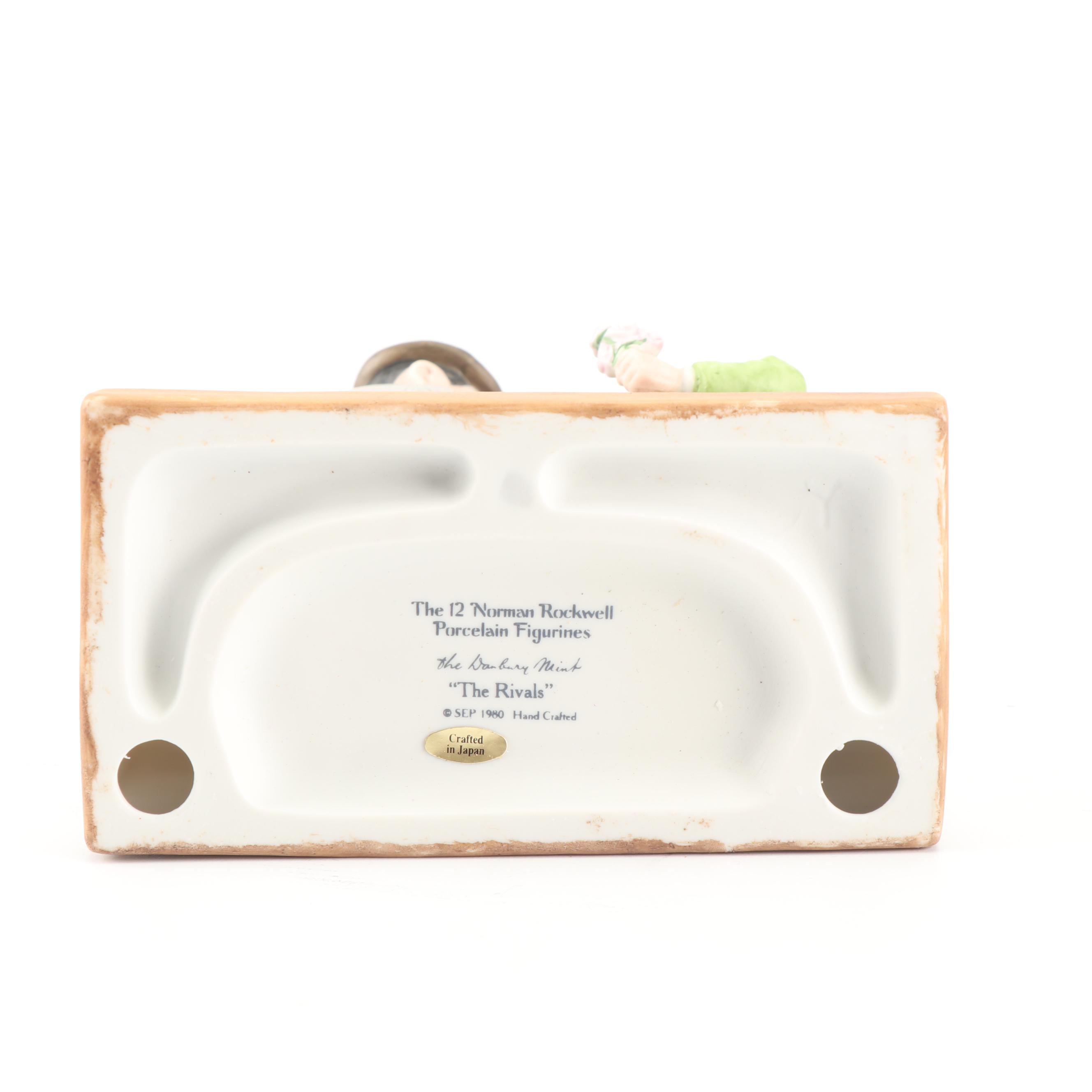 The Danbury Mint "The 12 Norman Rockwell Porcelain Figurines" Complete Set