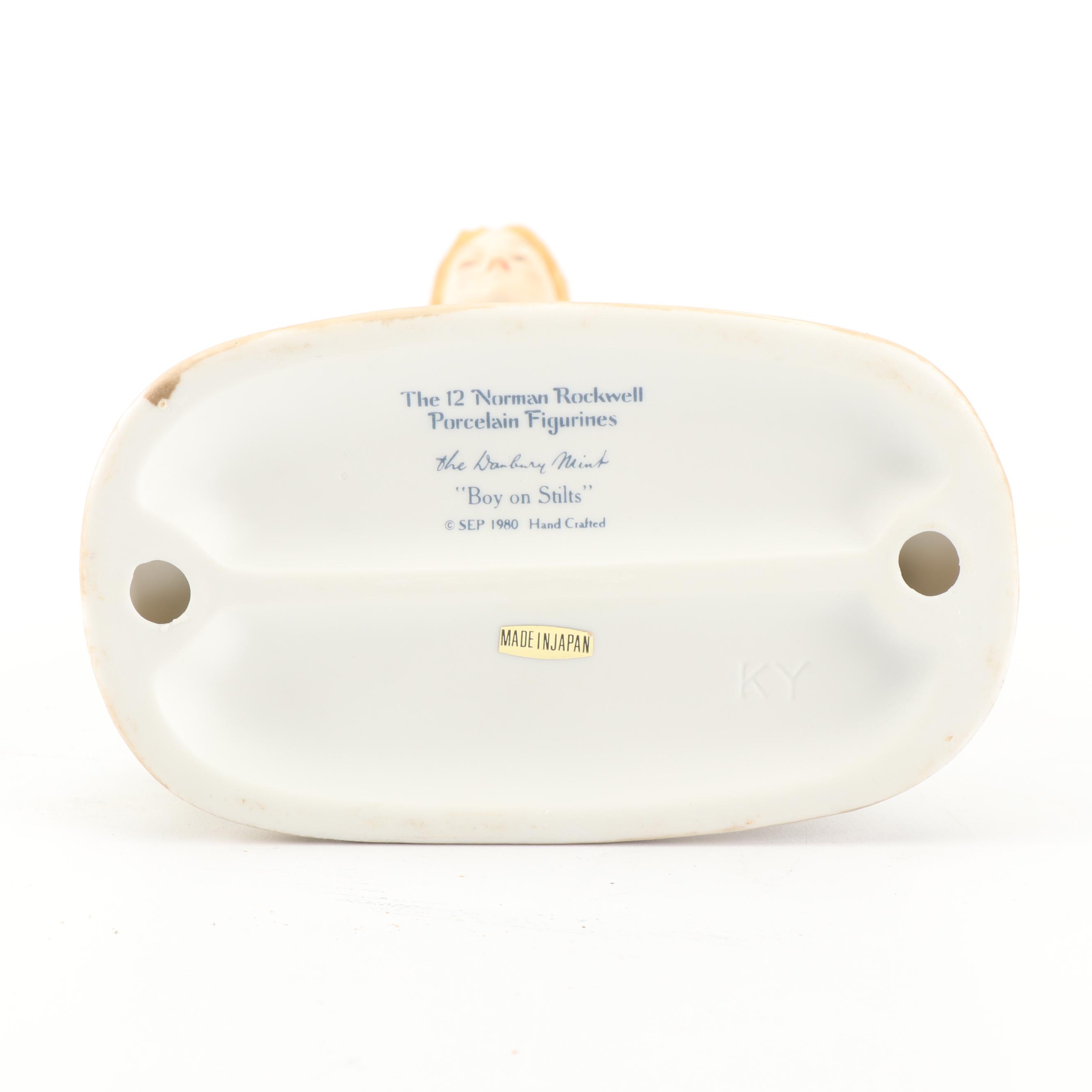 The Danbury Mint "The 12 Norman Rockwell Porcelain Figurines" Complete Set
