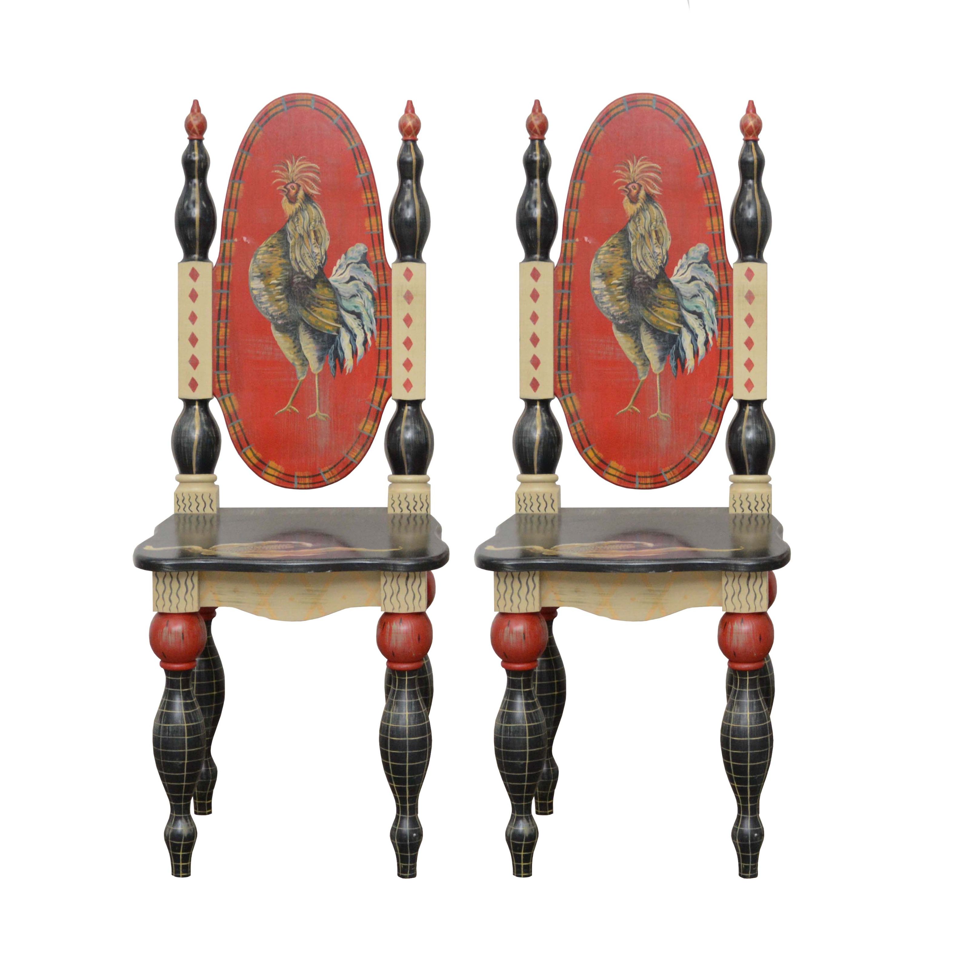 Pair of Hand-Painted Side Chairs by Stonehouse Farm Goods, 20th Century