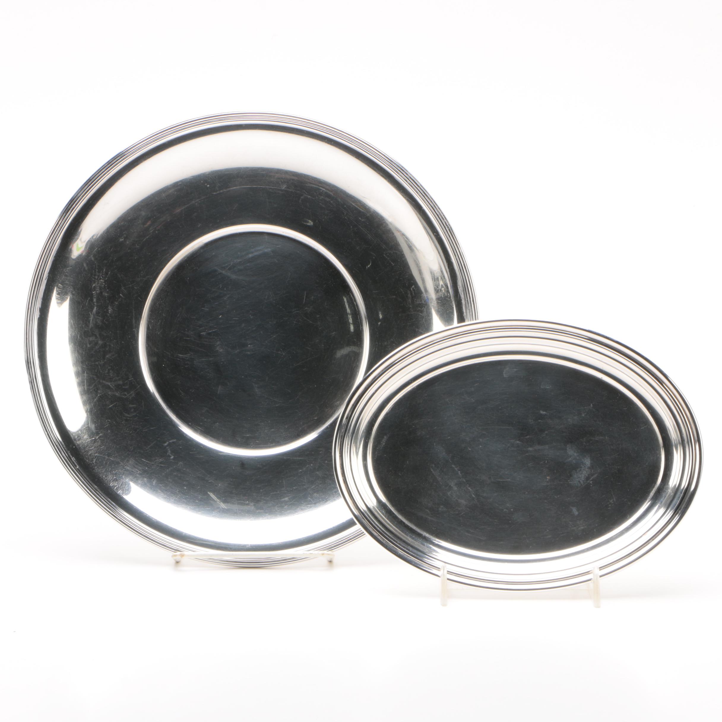 R. Blackinton Sterling Sandwich Plate with International Silver Co. Tray