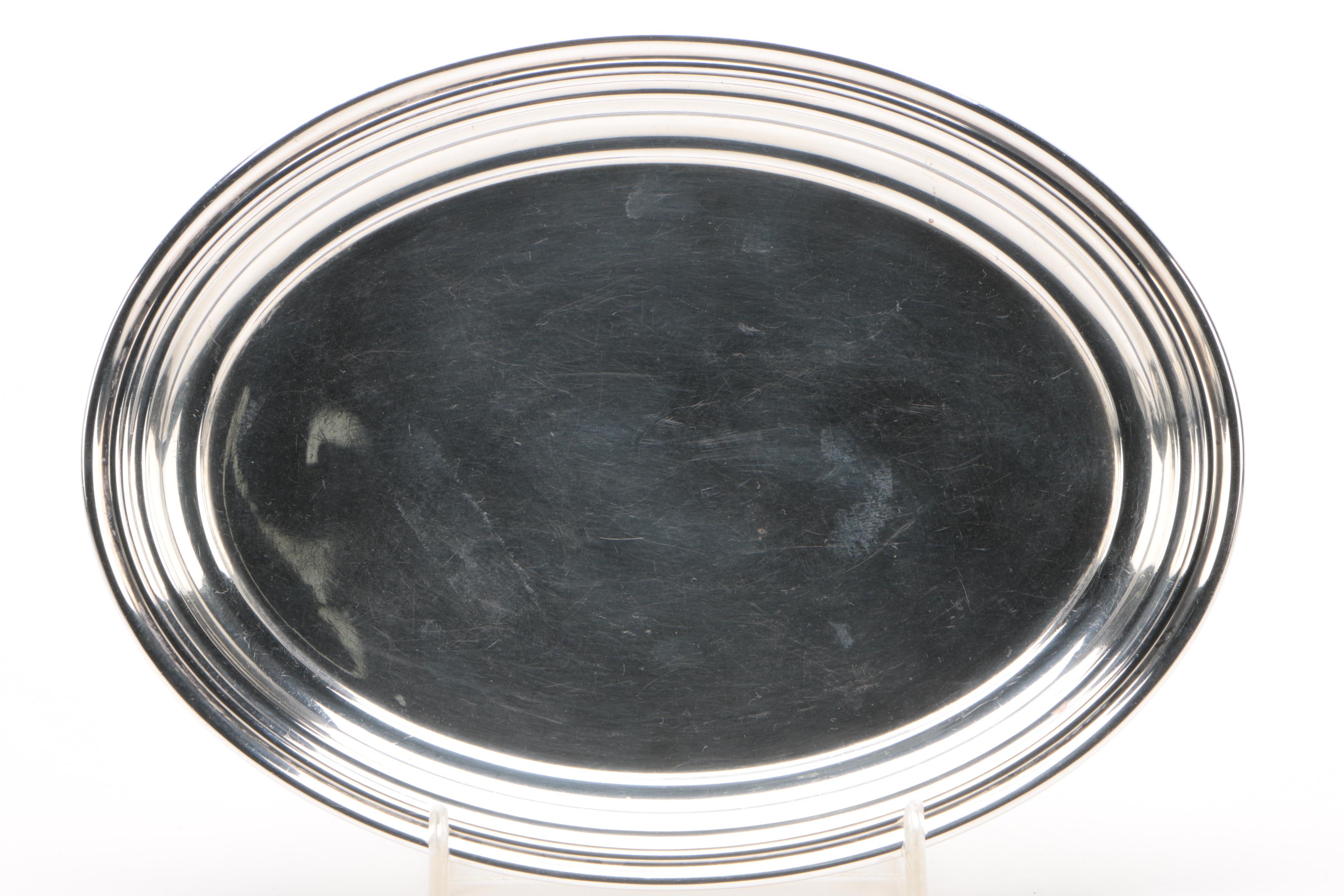 R. Blackinton Sterling Sandwich Plate with International Silver Co. Tray