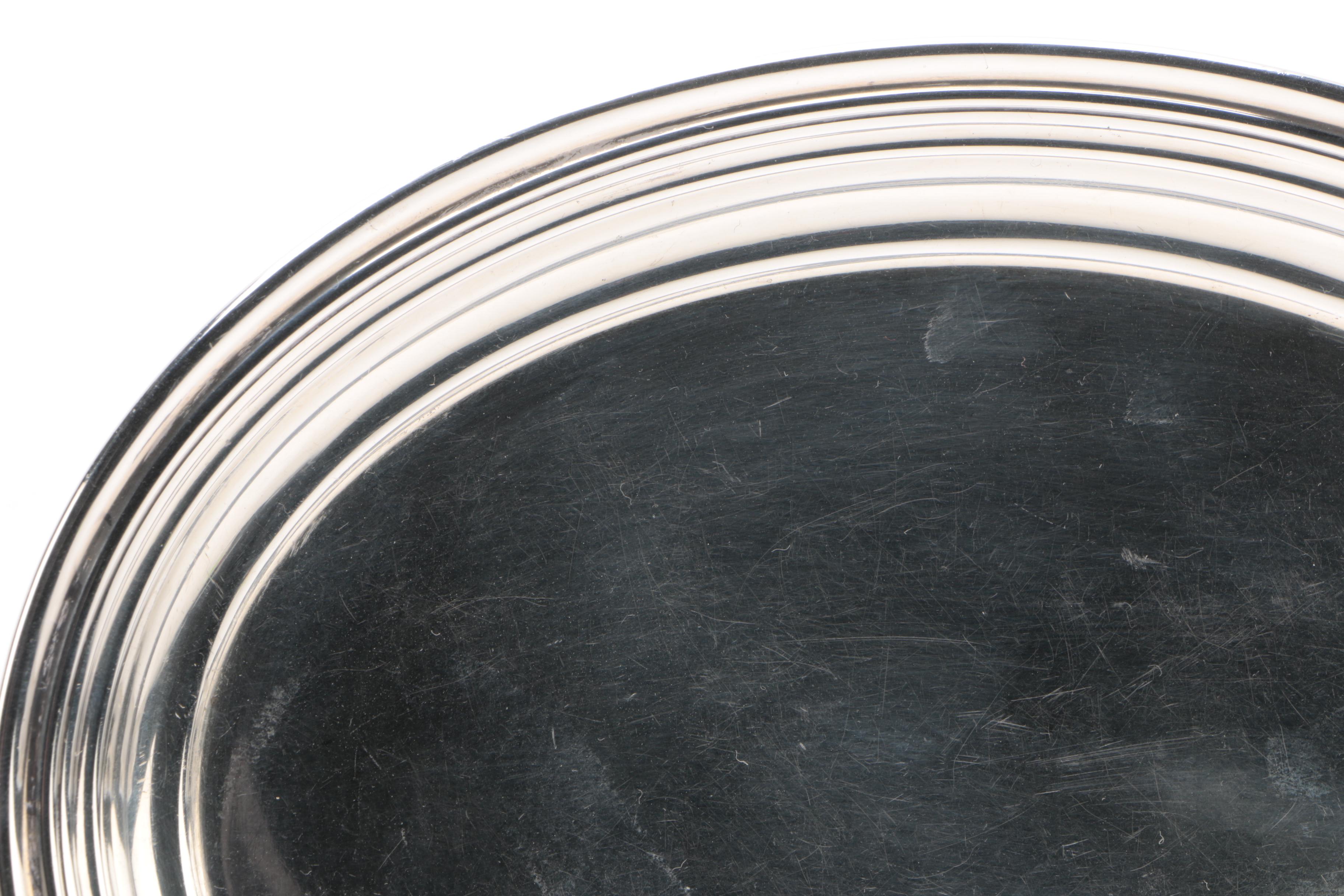 R. Blackinton Sterling Sandwich Plate with International Silver Co. Tray