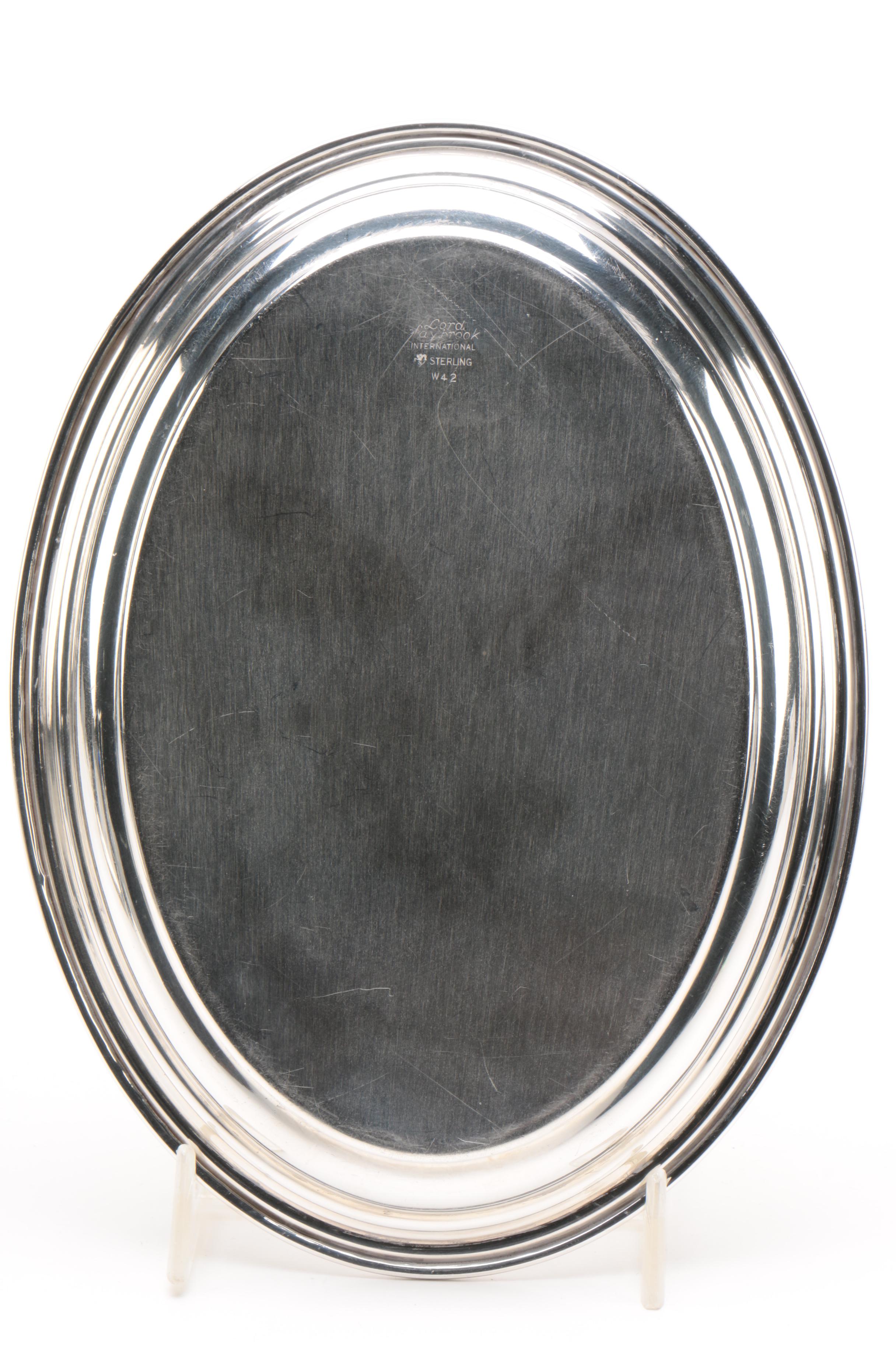 R. Blackinton Sterling Sandwich Plate with International Silver Co. Tray