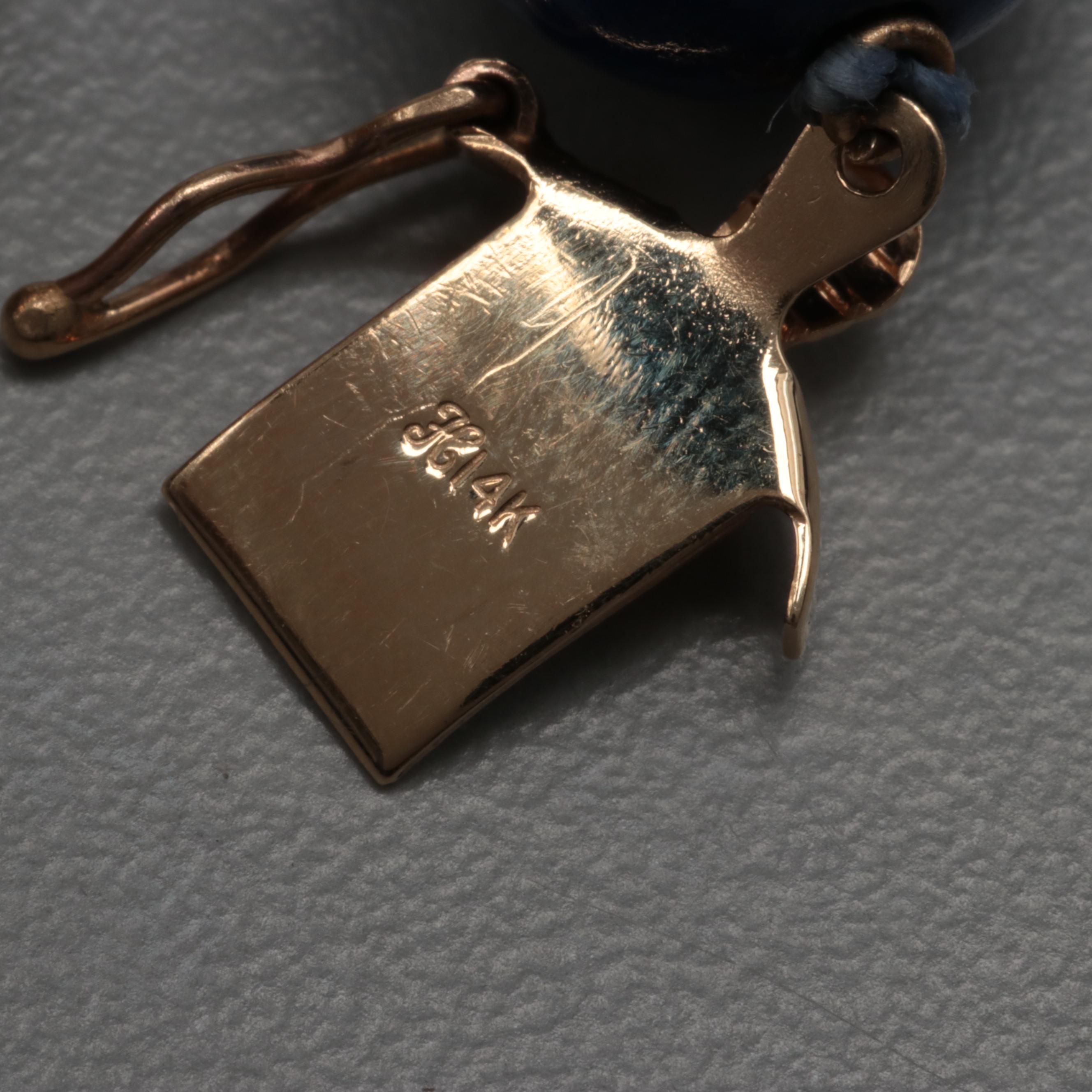 14K Yellow Gold Lapis Lazuli Necklace