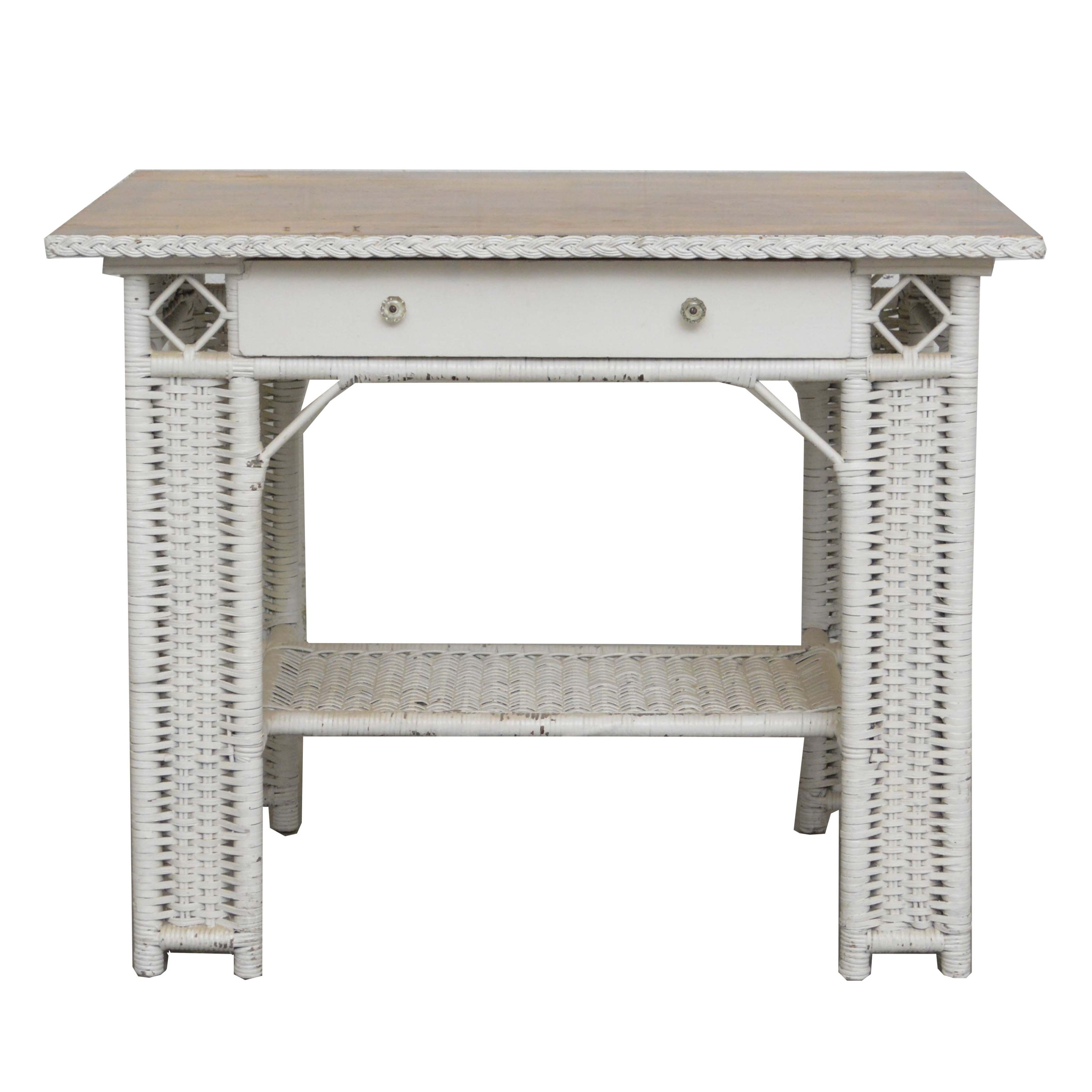 Painted Wicker Table, 20th Century