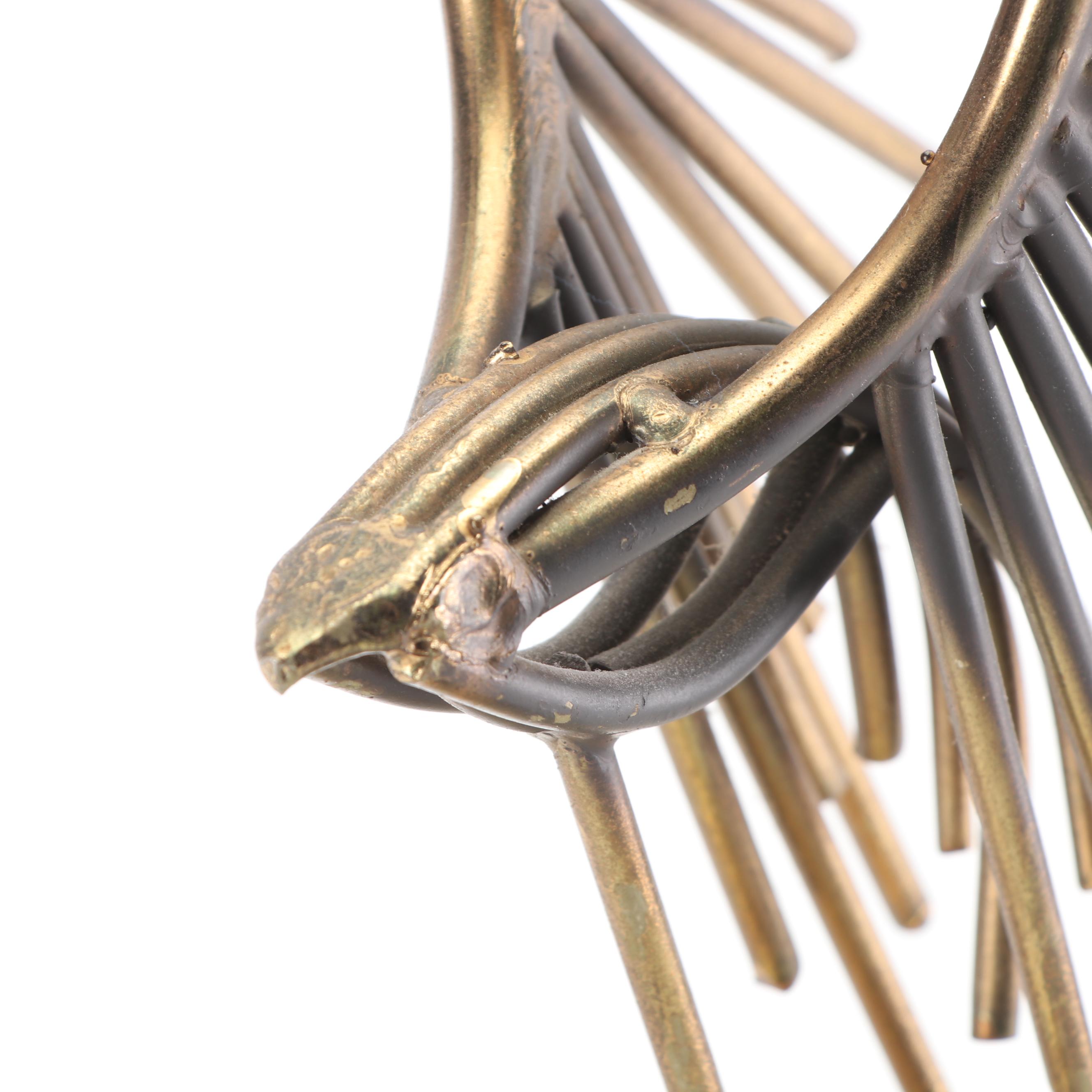 Modern Metal Eagle Sculpture on Stone Base, Probably Curtis Jere