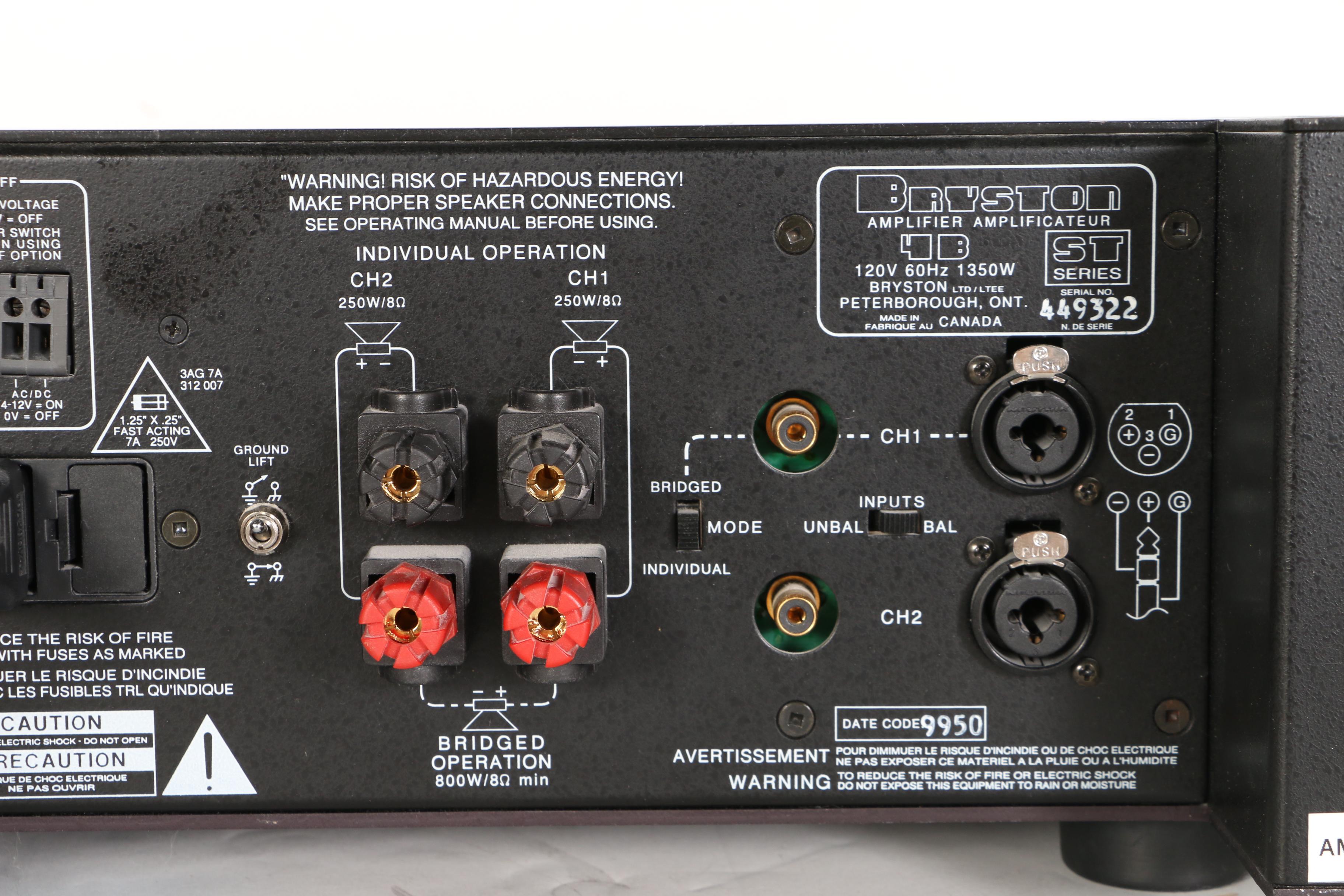 Bryston 4B ST Series Stereo Power Amplifier