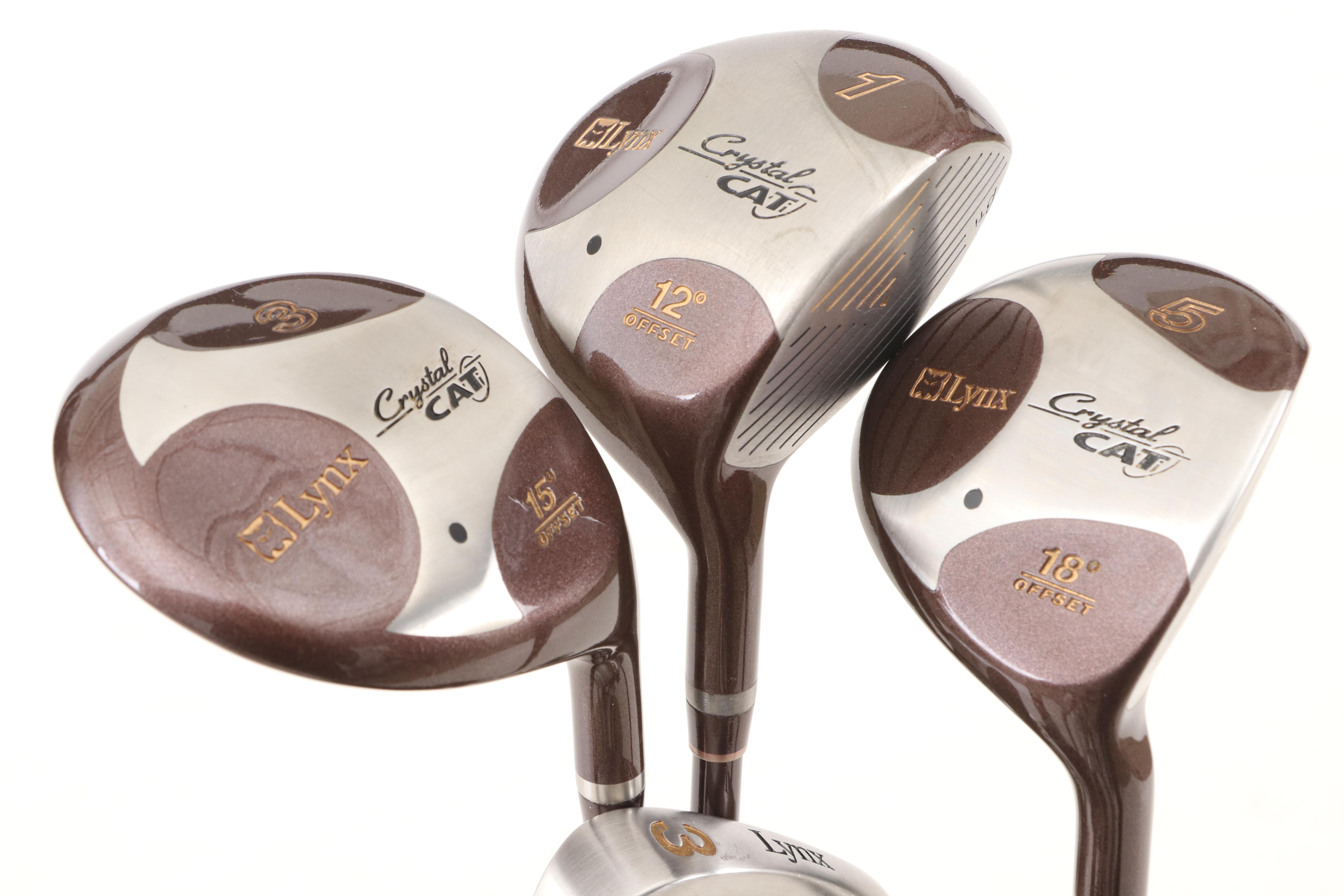 Women's Crystal Cat "Lynx" Golf Clubs and Bag in 2-Tone Brown