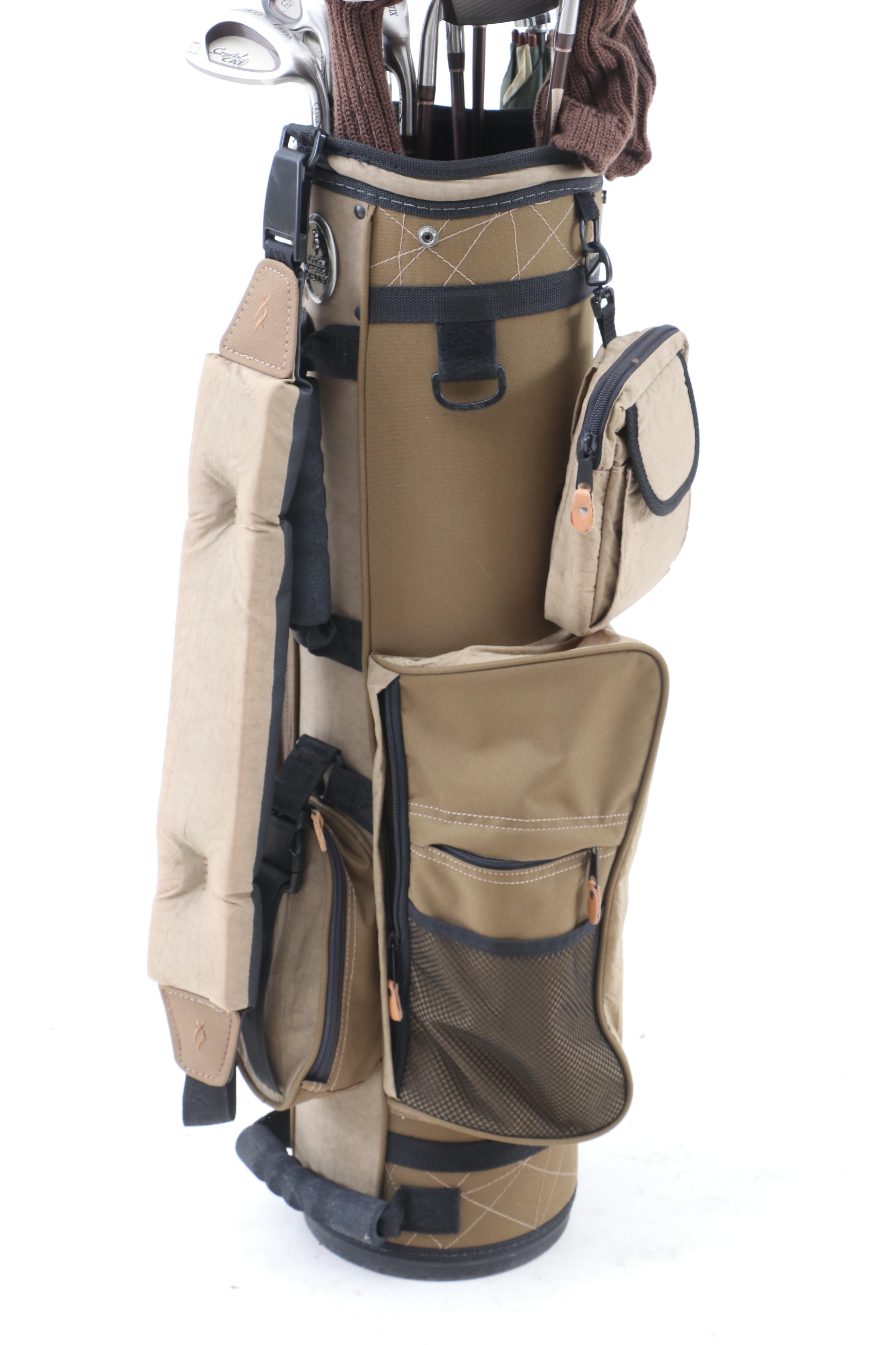 Women's Crystal Cat "Lynx" Golf Clubs and Bag in 2-Tone Brown