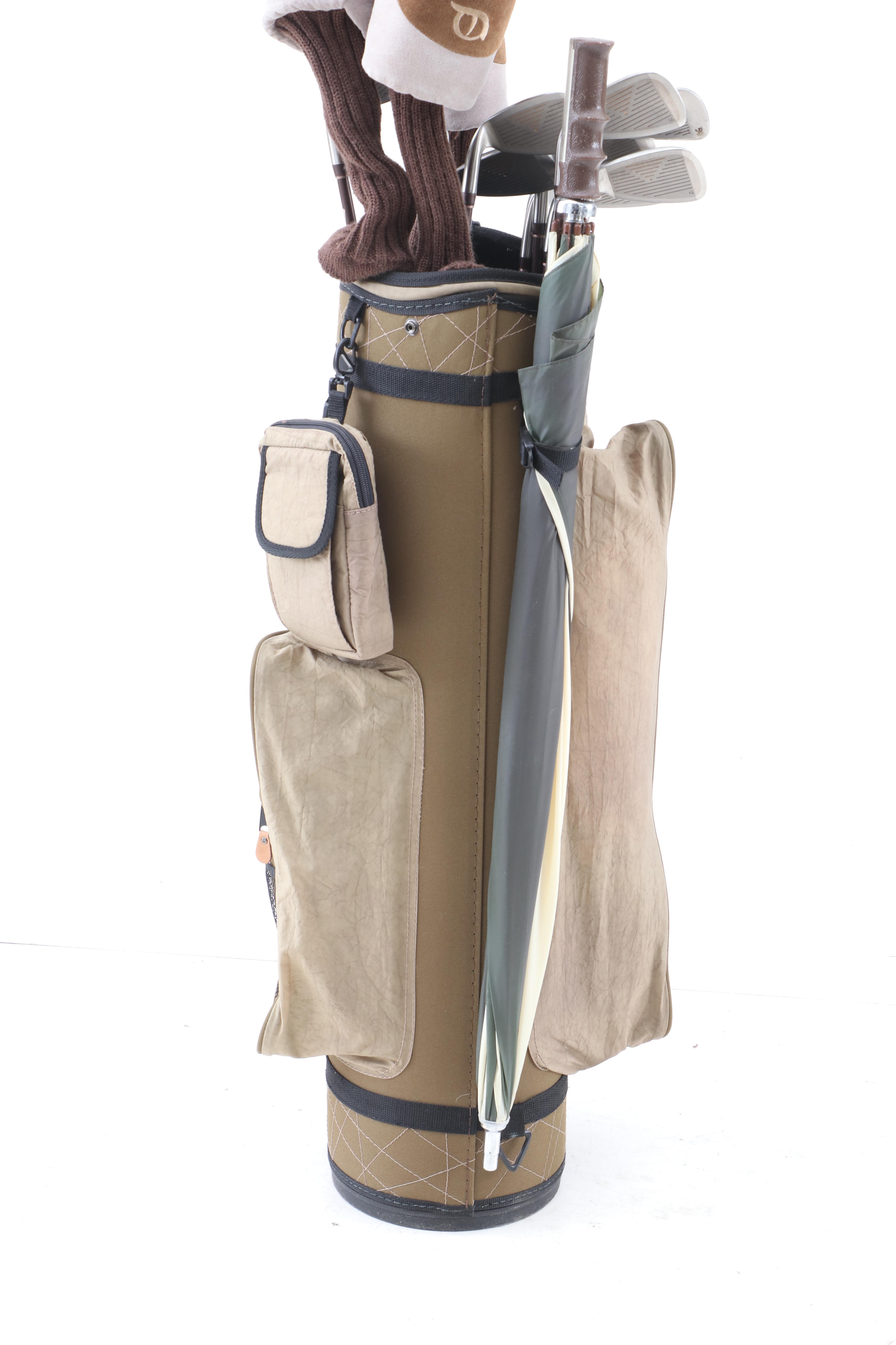 Women's Crystal Cat "Lynx" Golf Clubs and Bag in 2-Tone Brown