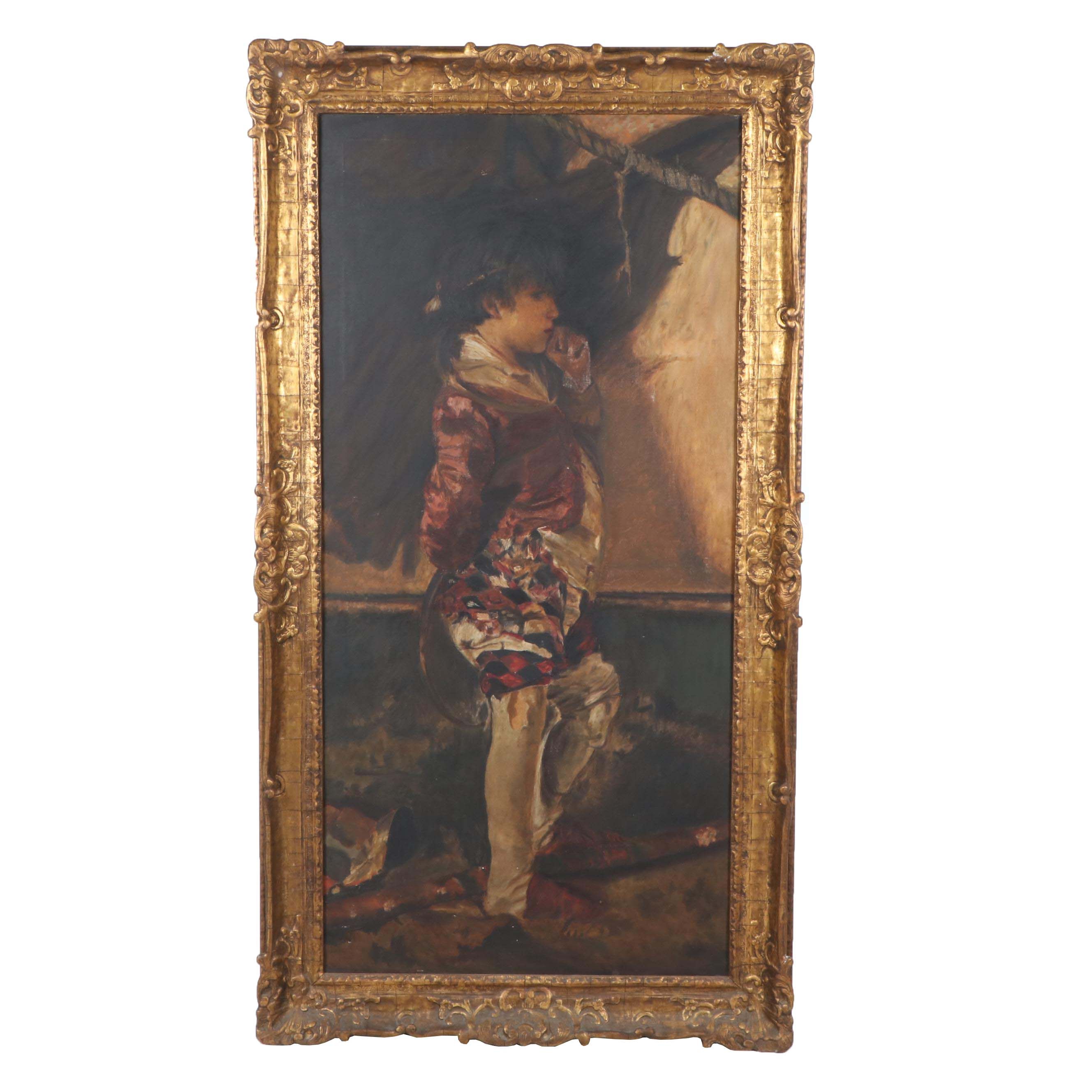 Copy Painting after Antonio Mancini "The Young Juggler"