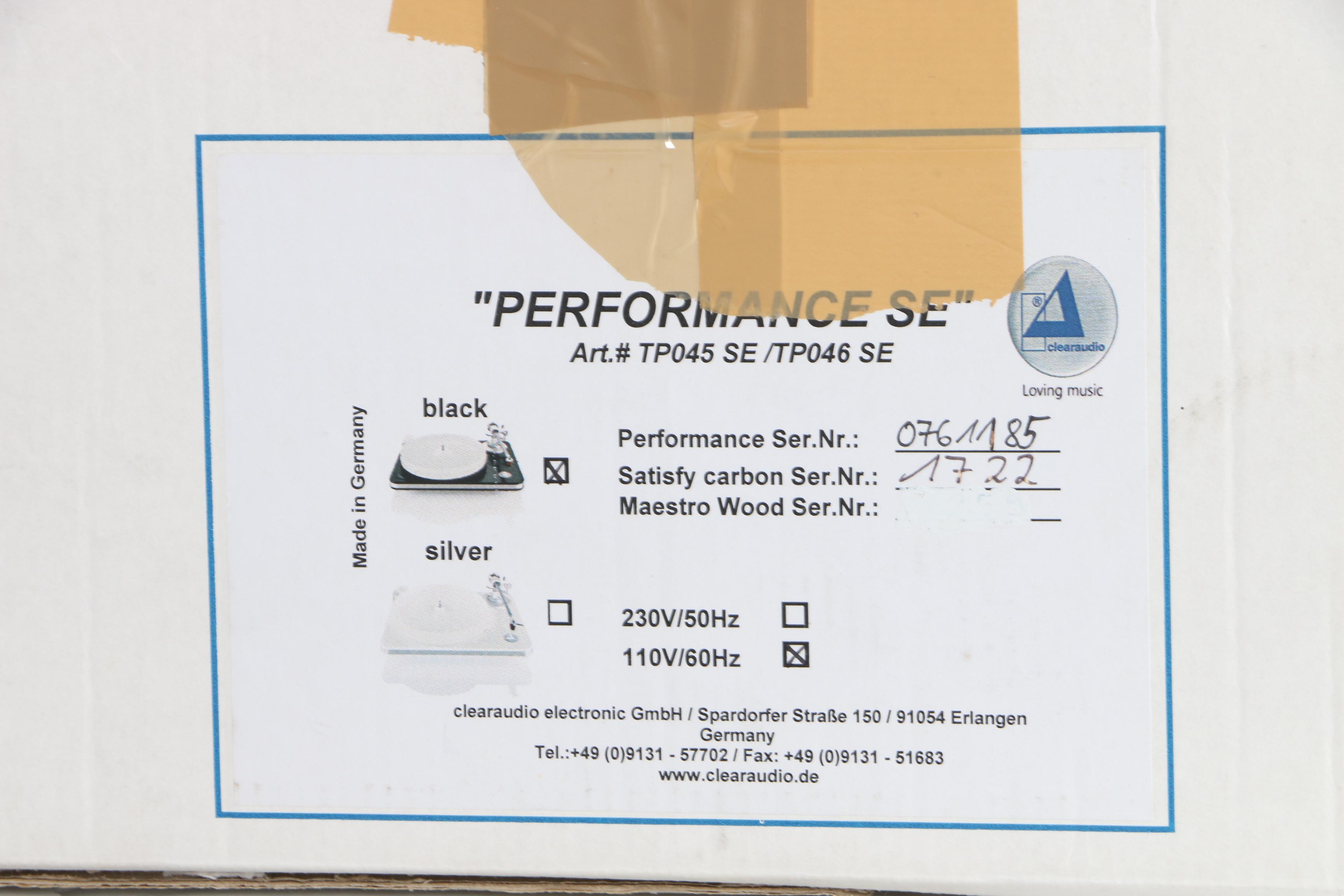 Clear Audio Performance SE Turntable with Acrylic Lid