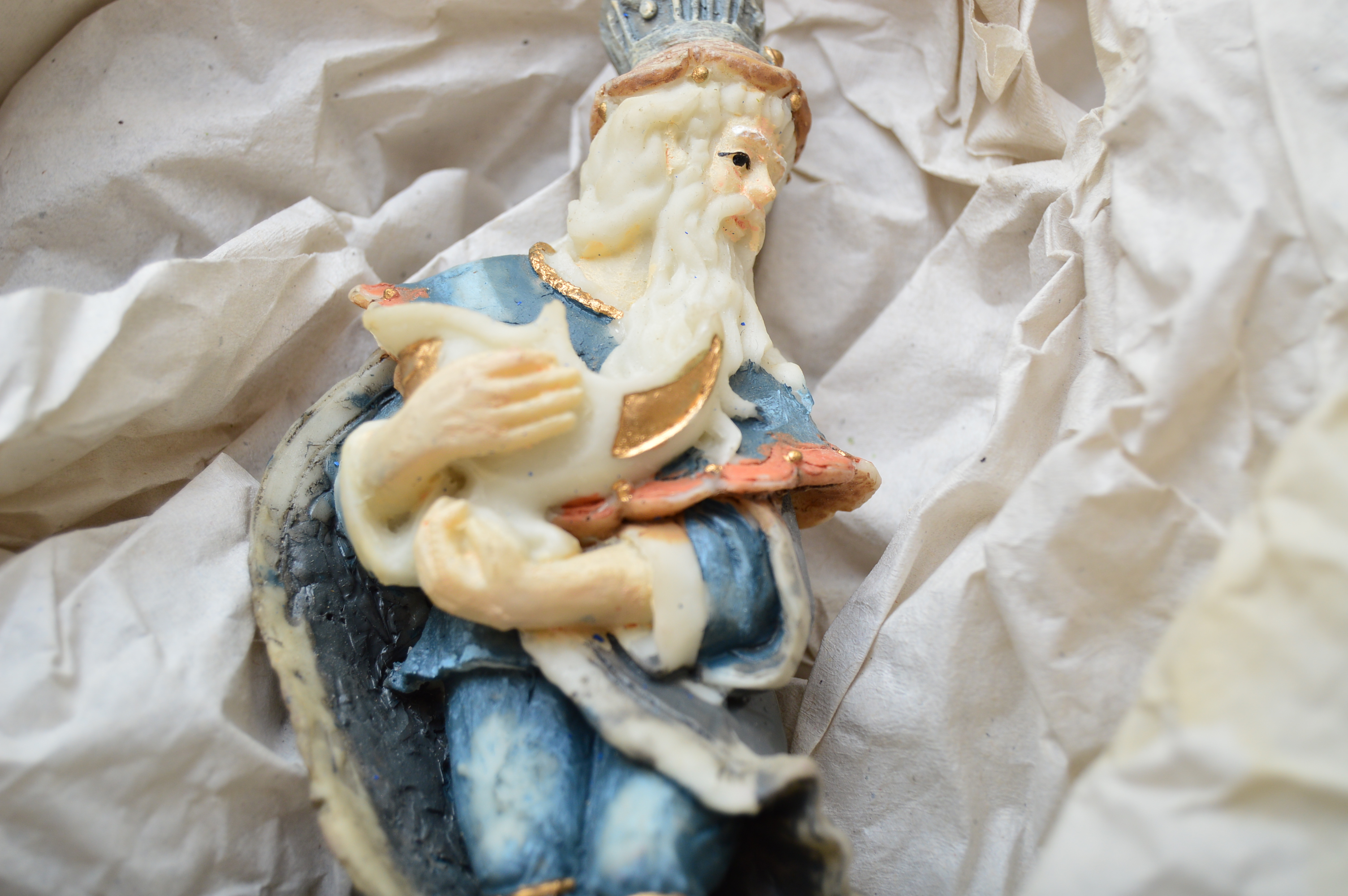 Dollhouse Furniture, Vintage German Paper Mache Creche Set and Miniatures