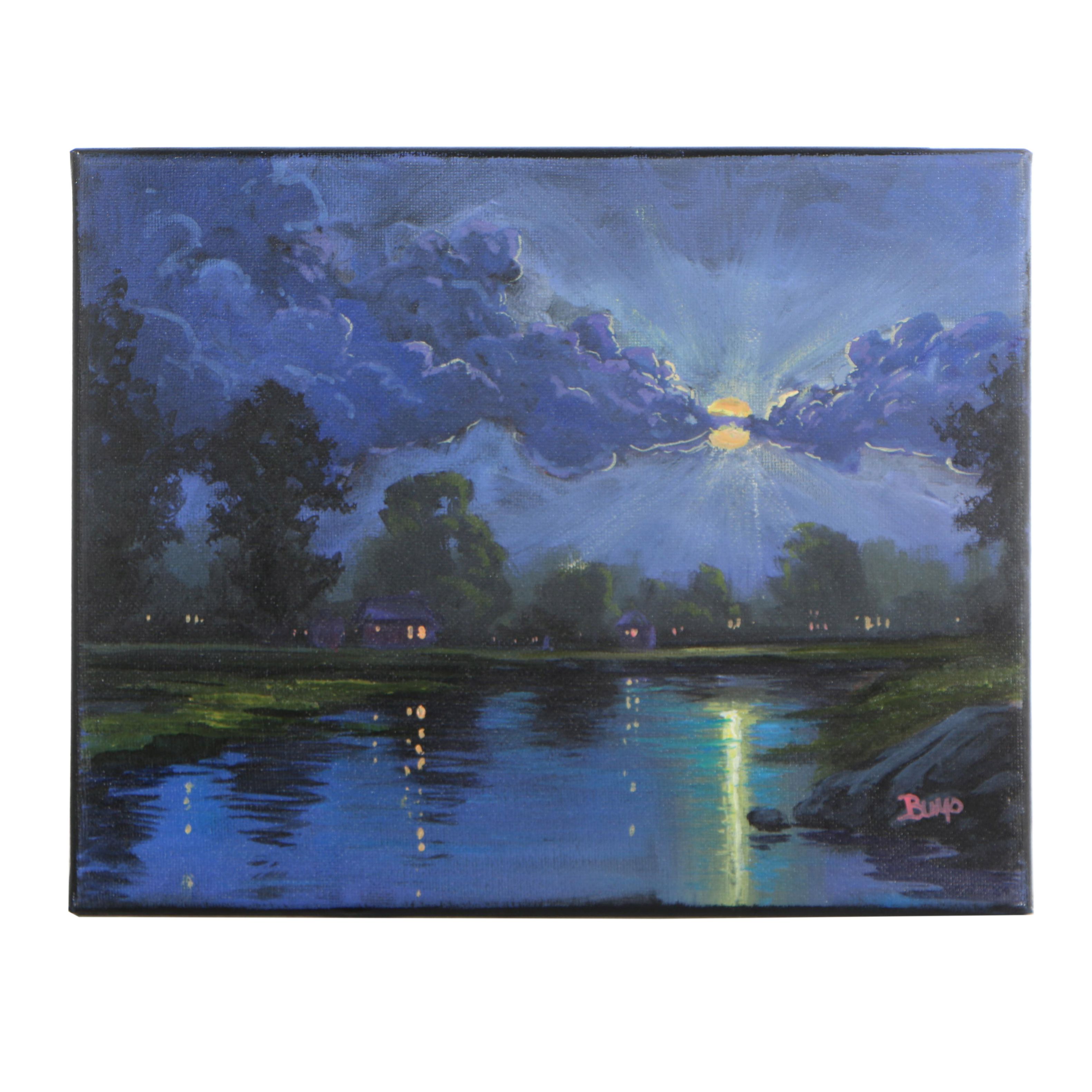 Douglas Bumo Johnpeer Oil Painting "Lake Homes"