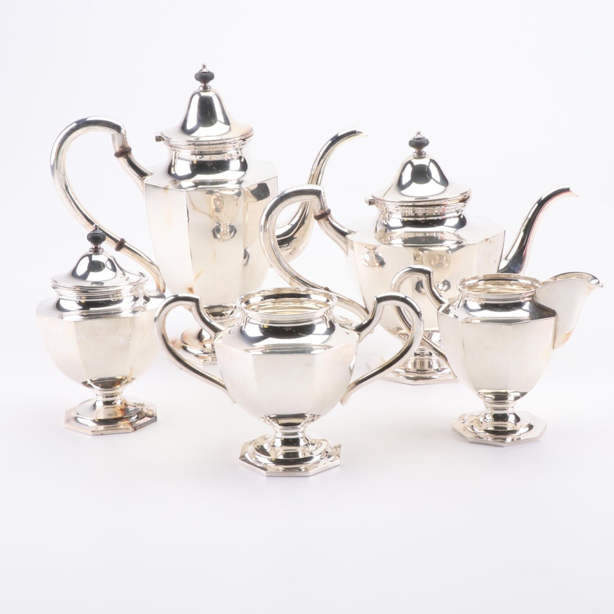 950 Sterling Silver Five-Piece Tea and Coffee Service Set