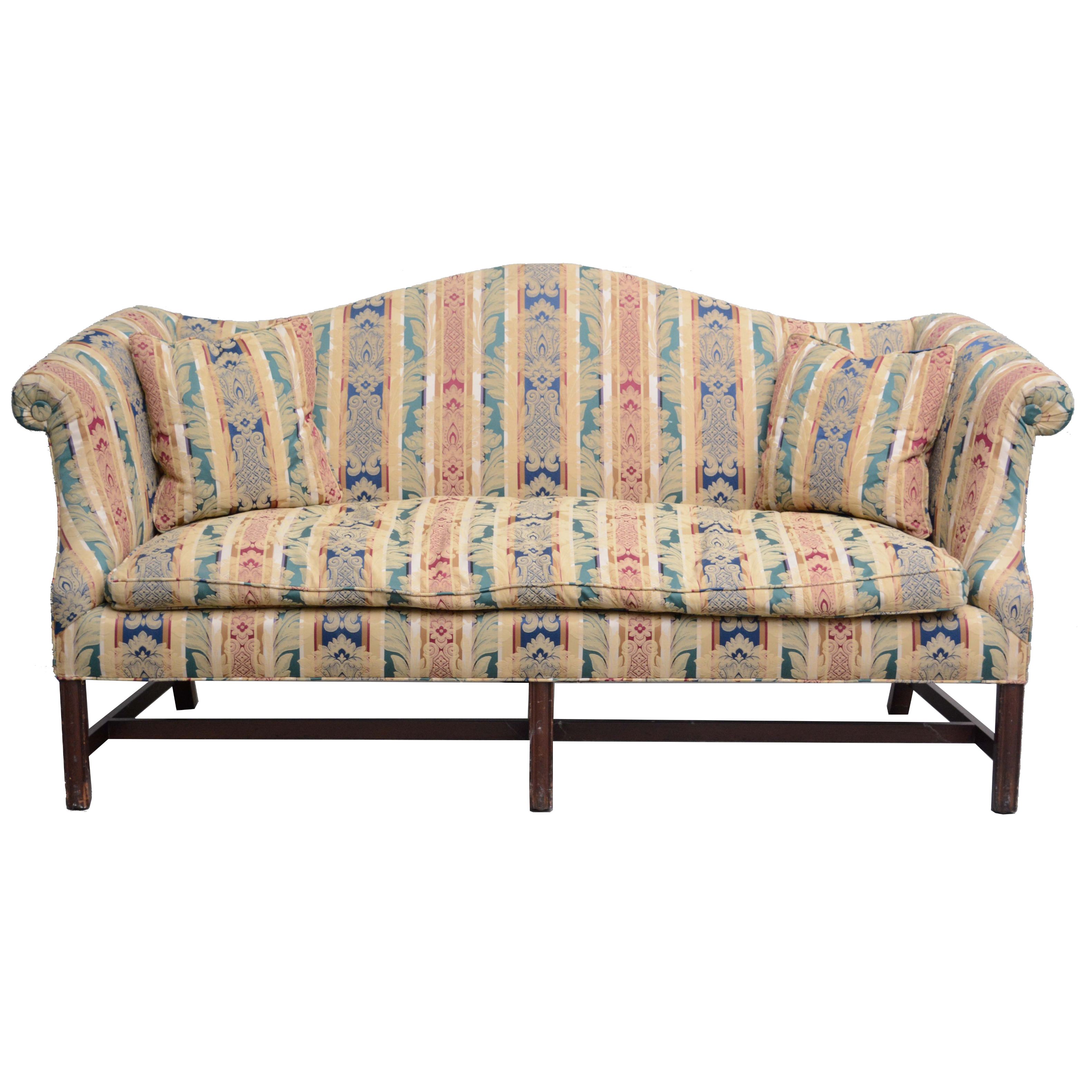 Federal Style Upholstered Camelback Sofa, Early/Mid-20th Century