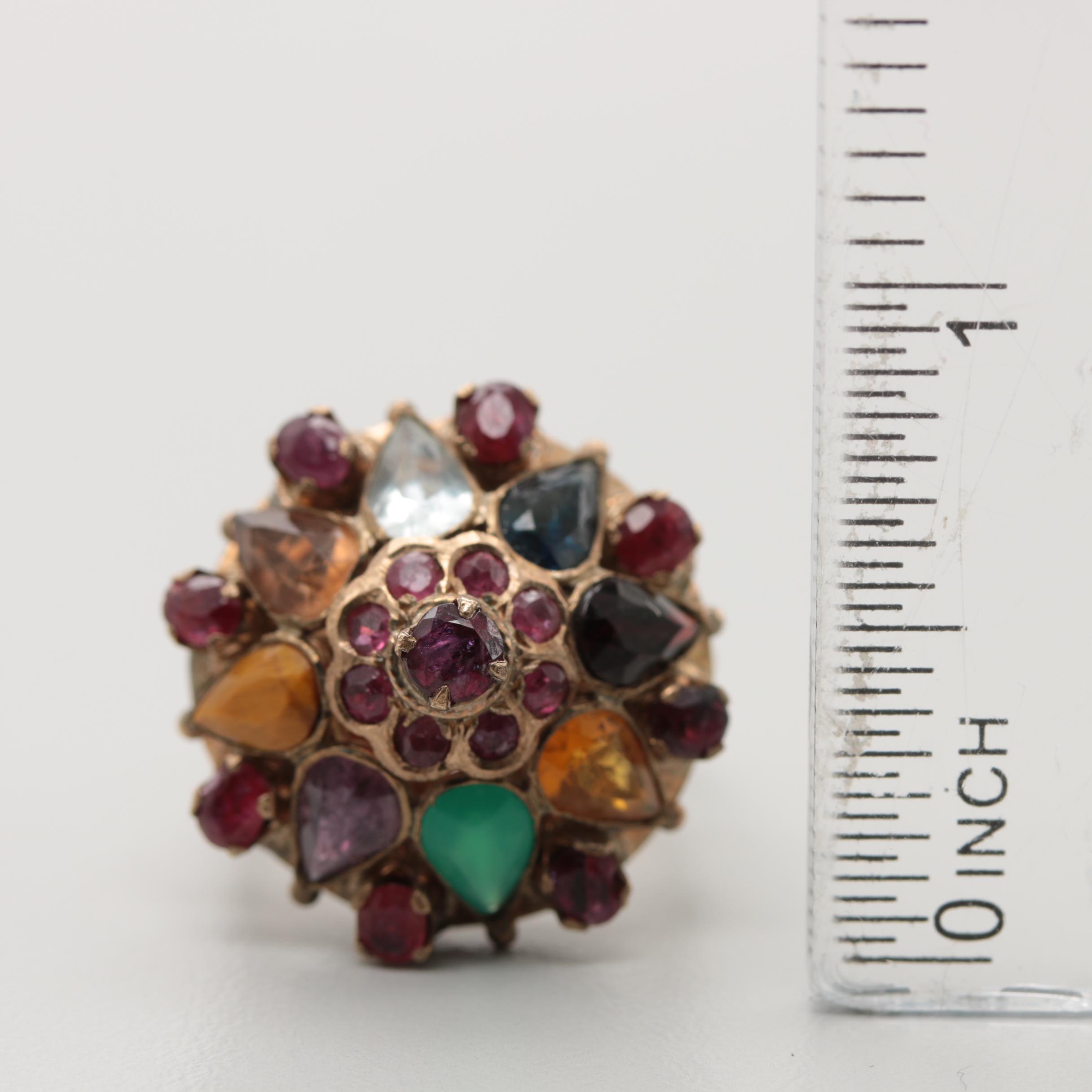 10K Yellow Gold Ruby Multi-Stone Ring