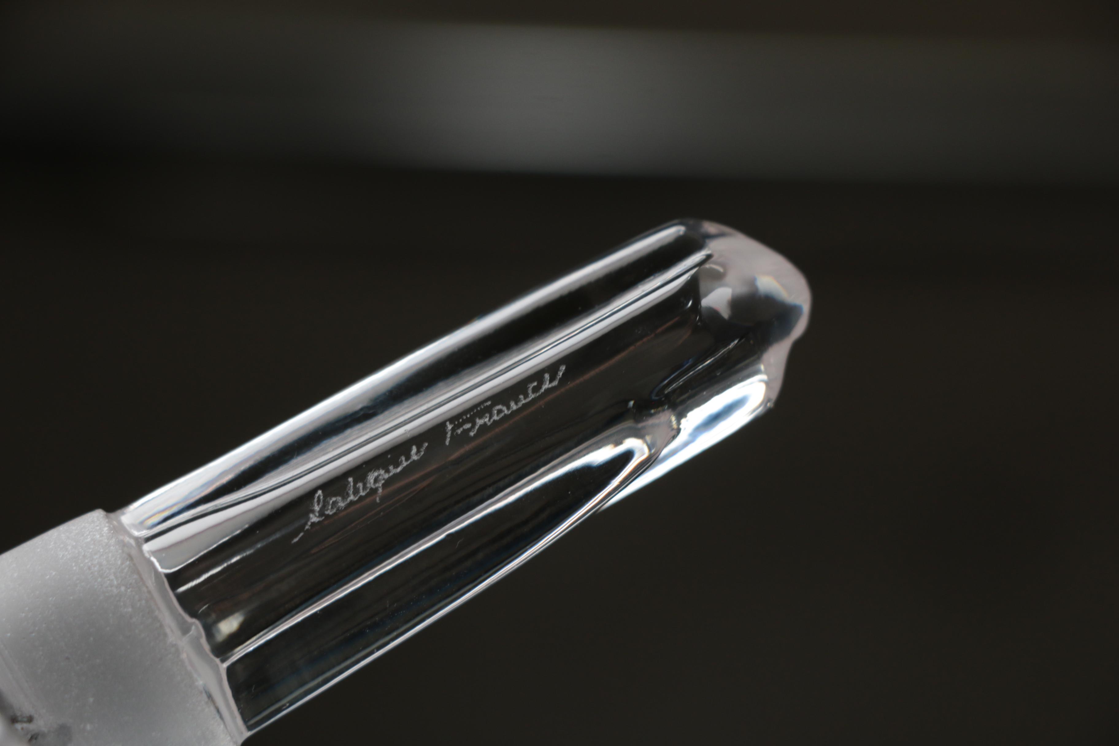 Rene Lalique "Les Anemones" Large Perfume Bottle and Flowers, Made in France