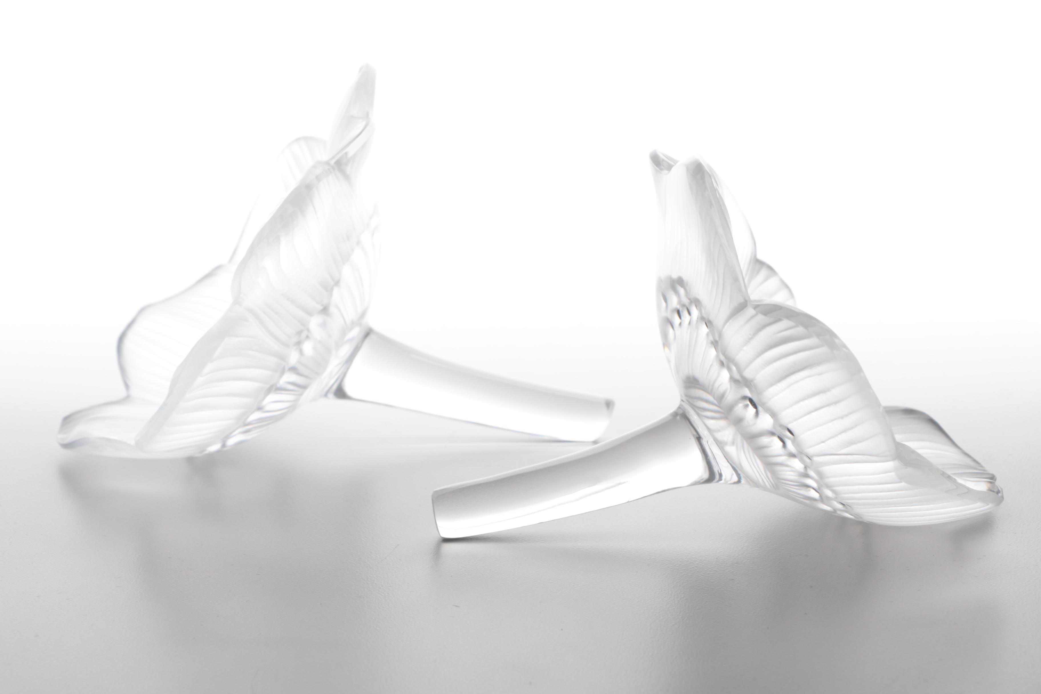 Rene Lalique "Les Anemones" Large Perfume Bottle and Flowers, Made in France