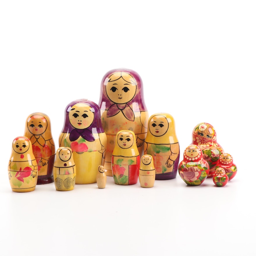 Hand-Painted Matryoshka Nesting Dolls, 1980s