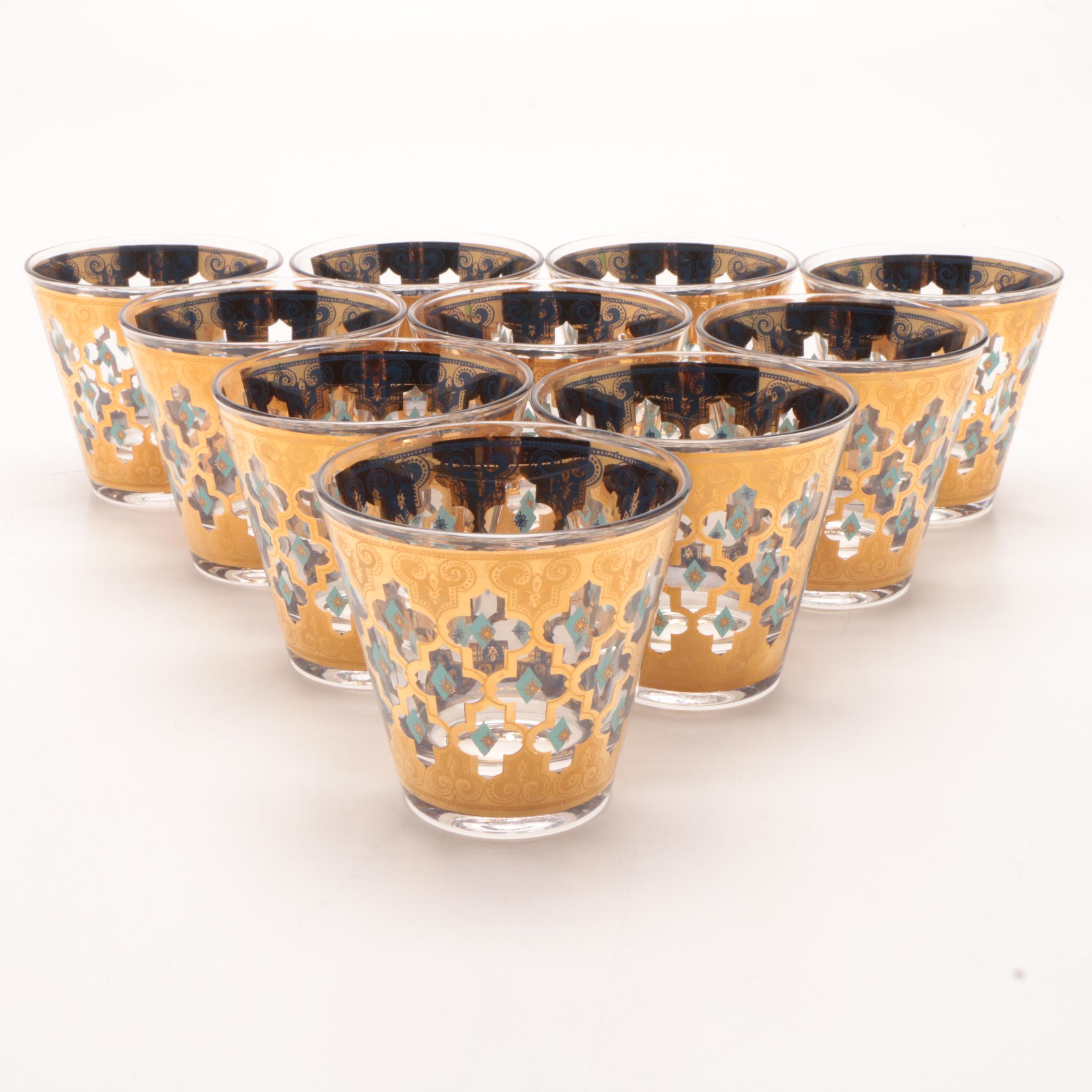 Culver Glass "Seville" Pattern Old Fashion Glassware Set