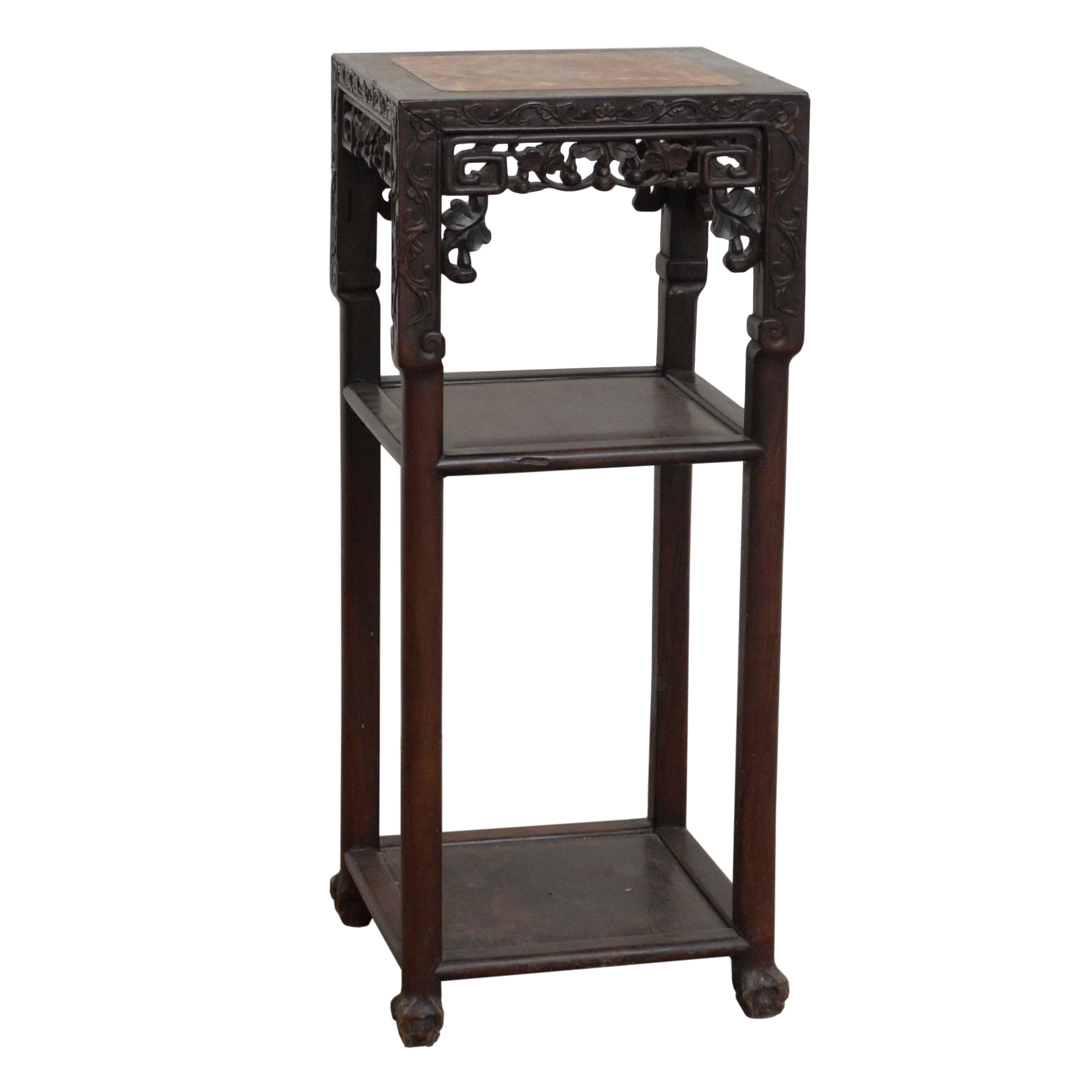 Chinese Mahogany Plant Stand, 20th Century