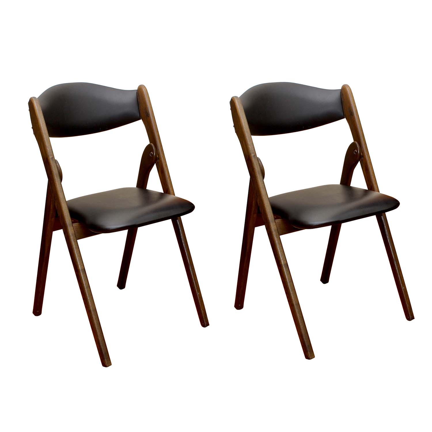 Pair of Willkie Mid-Century Modern Folding Chairs
