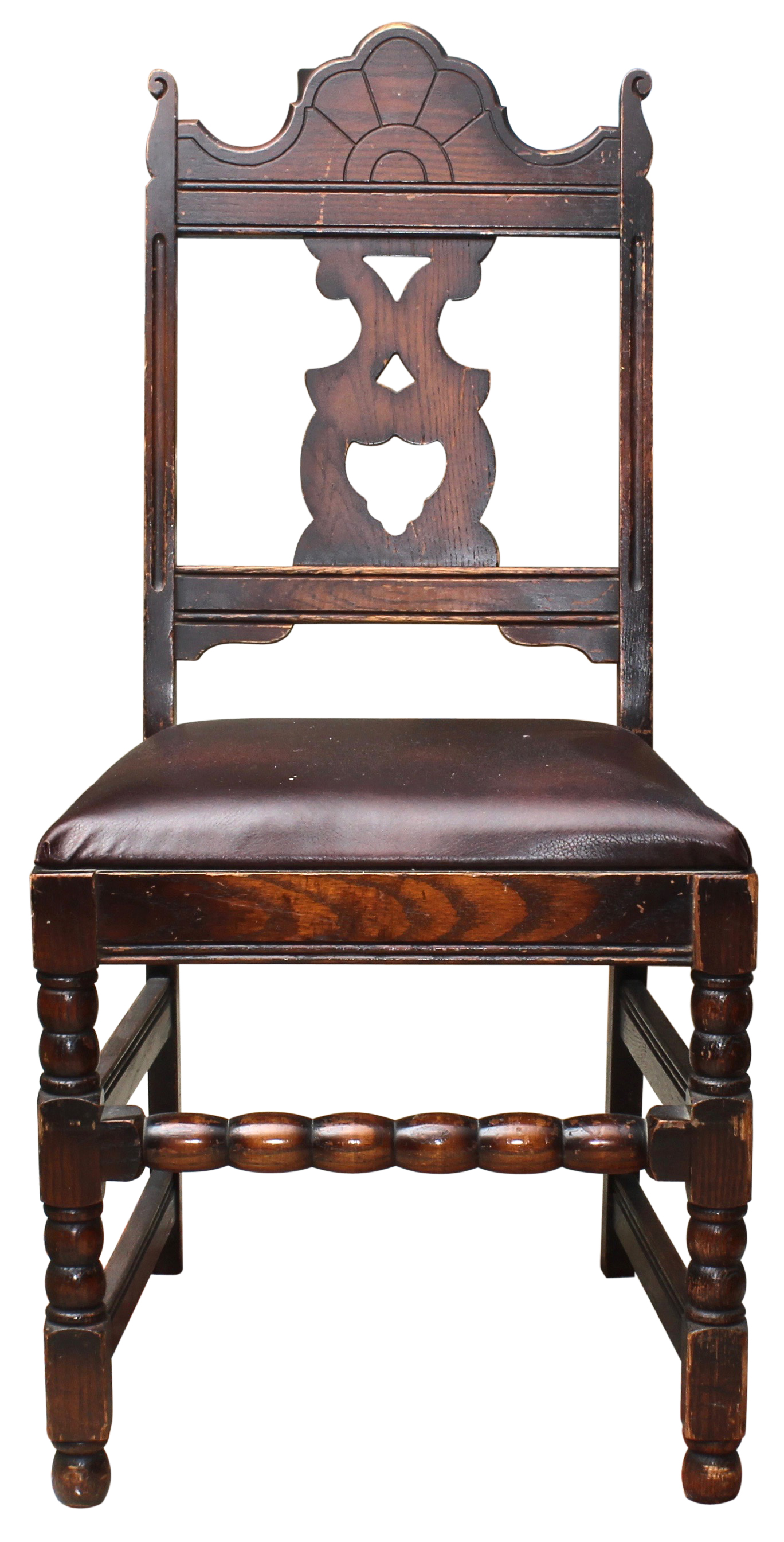 Vintage Mediterranean Style Mahogany Dining Table and Chairs