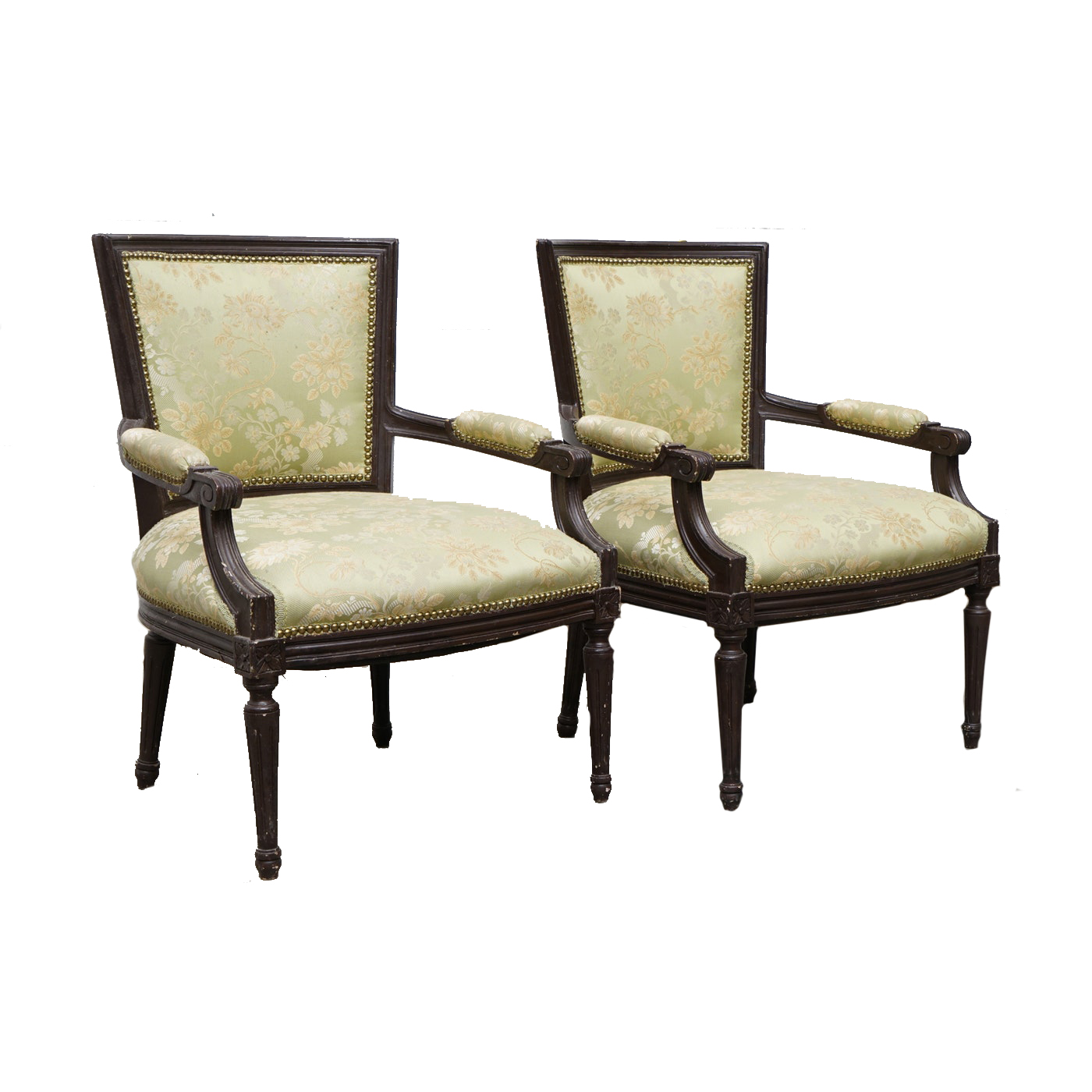 Louis XVI Style Upholstered Fauteuils, Early 20th Century