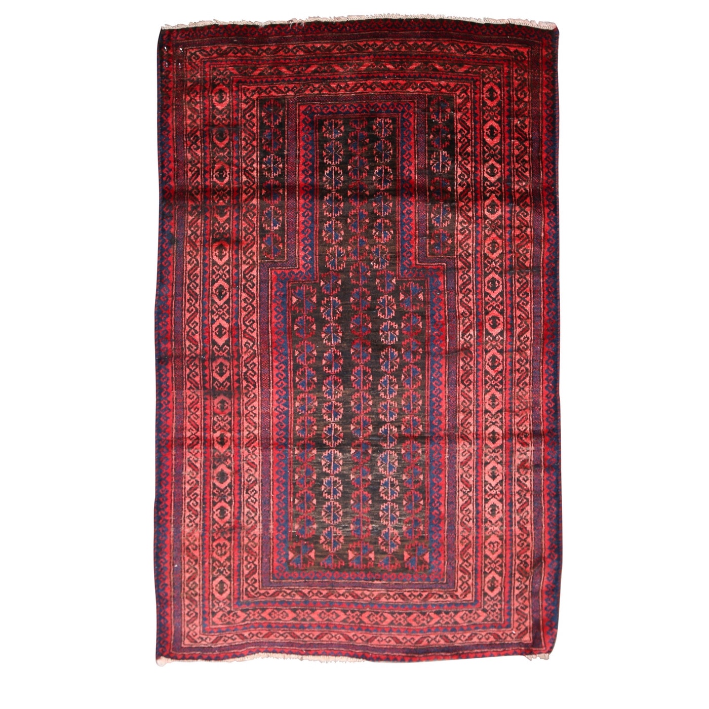 Hand-Knotted Baluch Prayer Rug