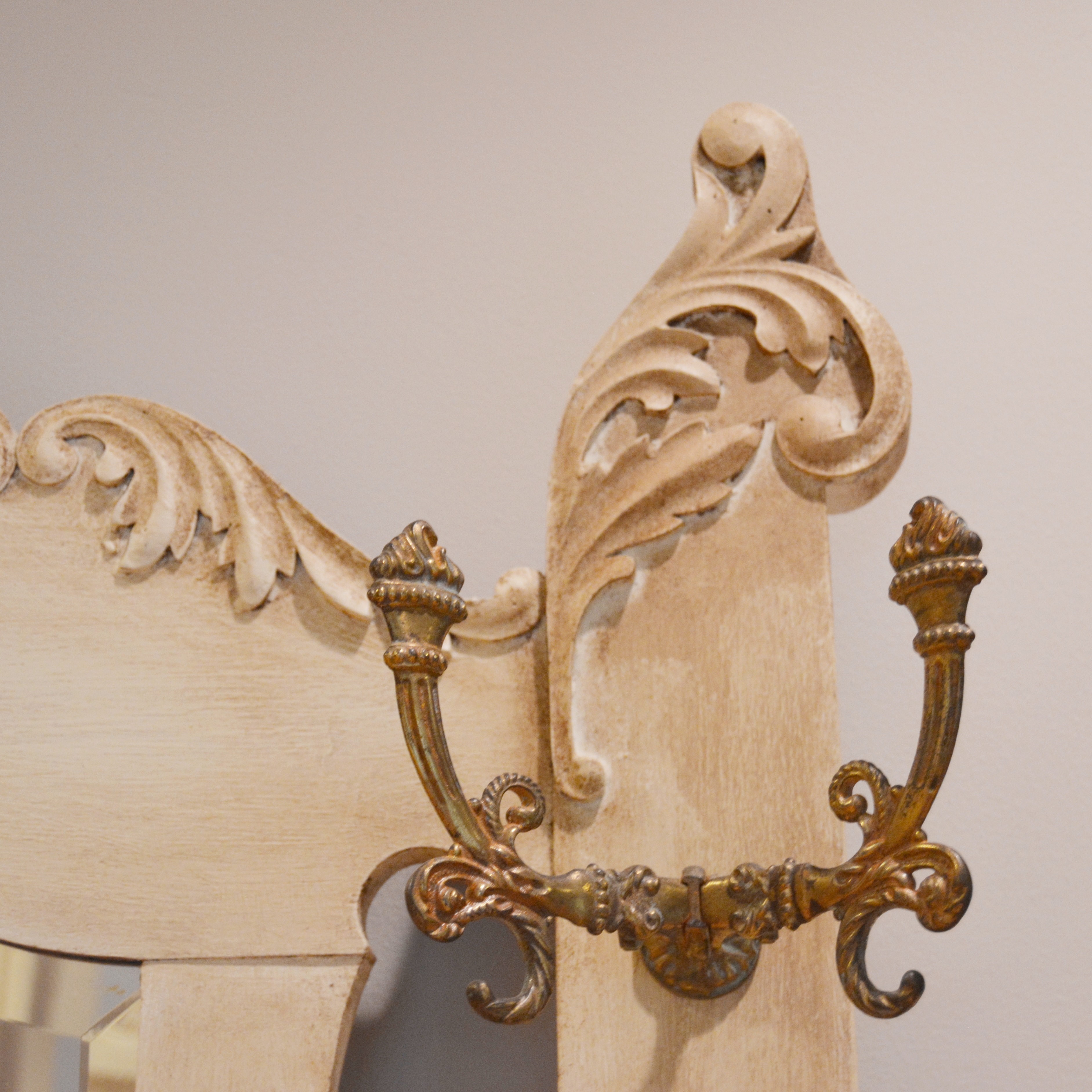 Vintage Victorian Painted Oak Hall Tree