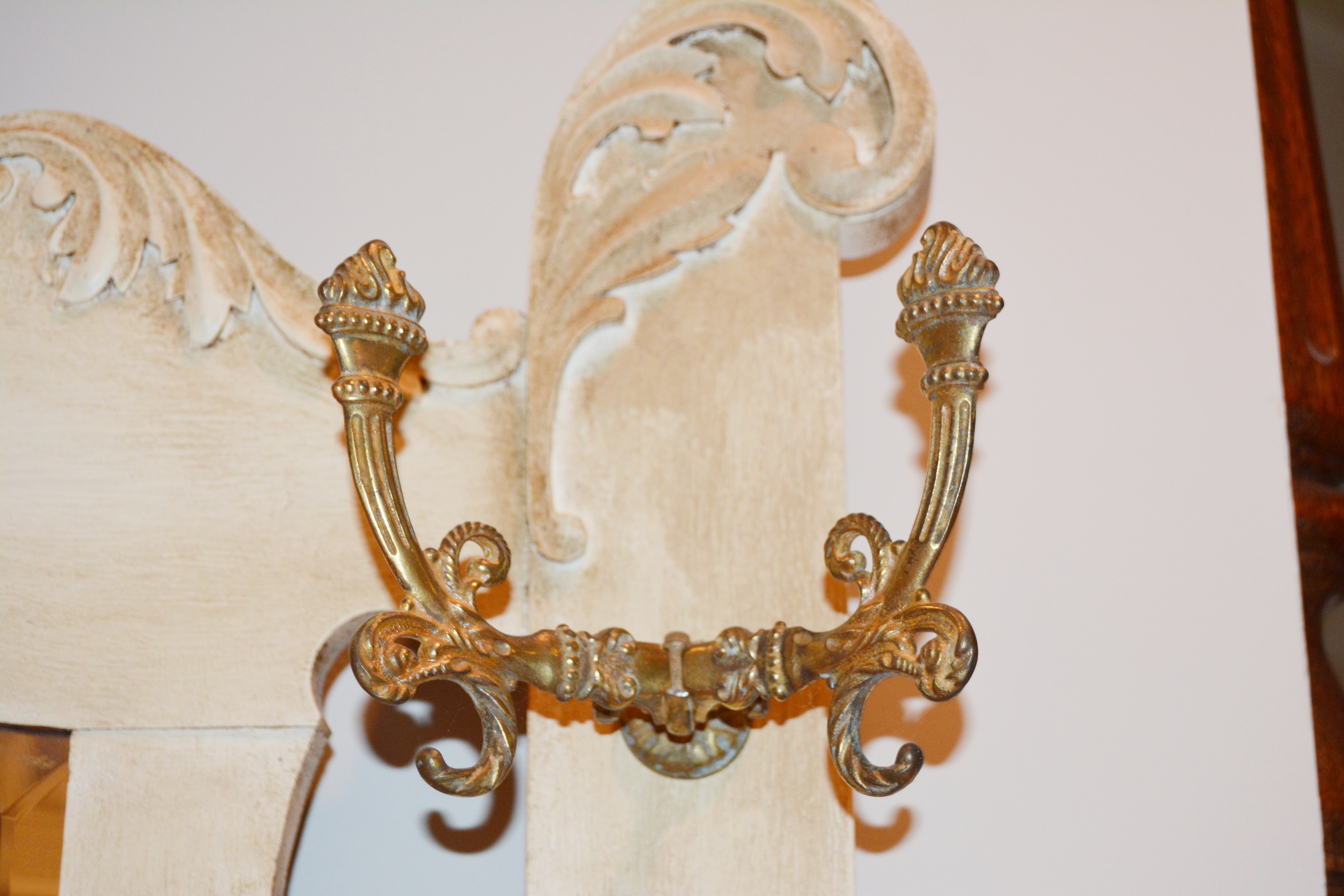 Vintage Victorian Painted Oak Hall Tree