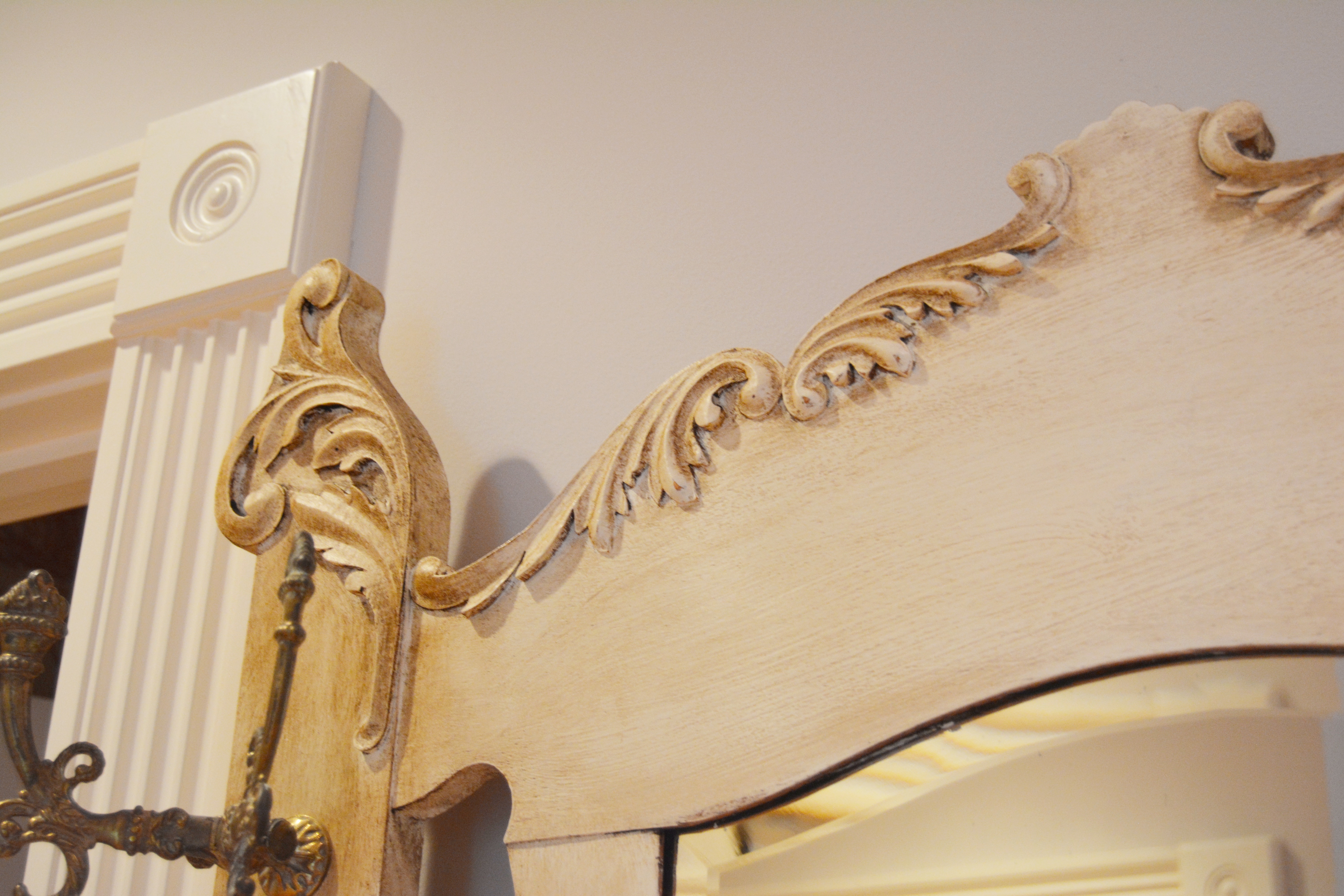 Vintage Victorian Painted Oak Hall Tree