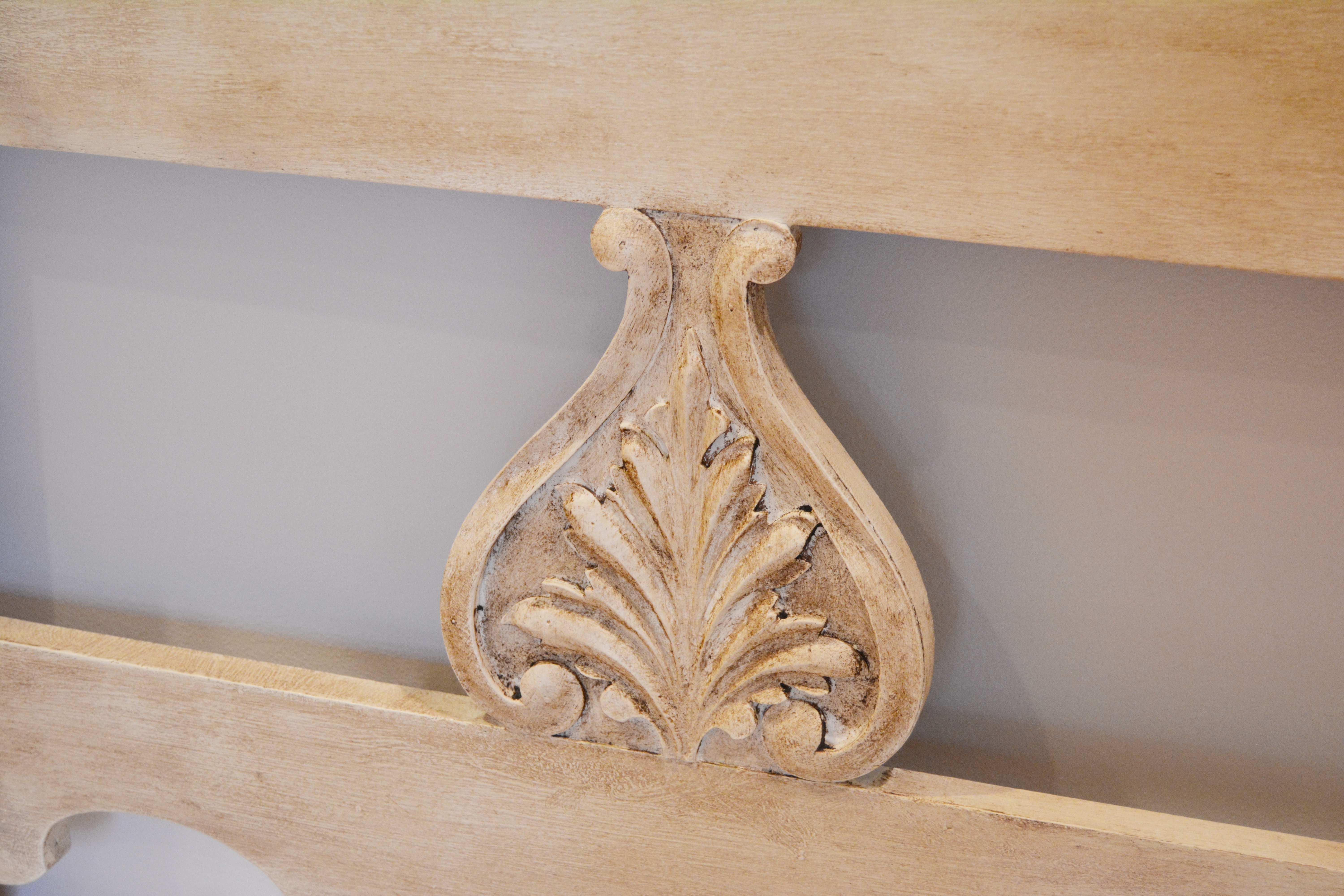 Vintage Victorian Painted Oak Hall Tree