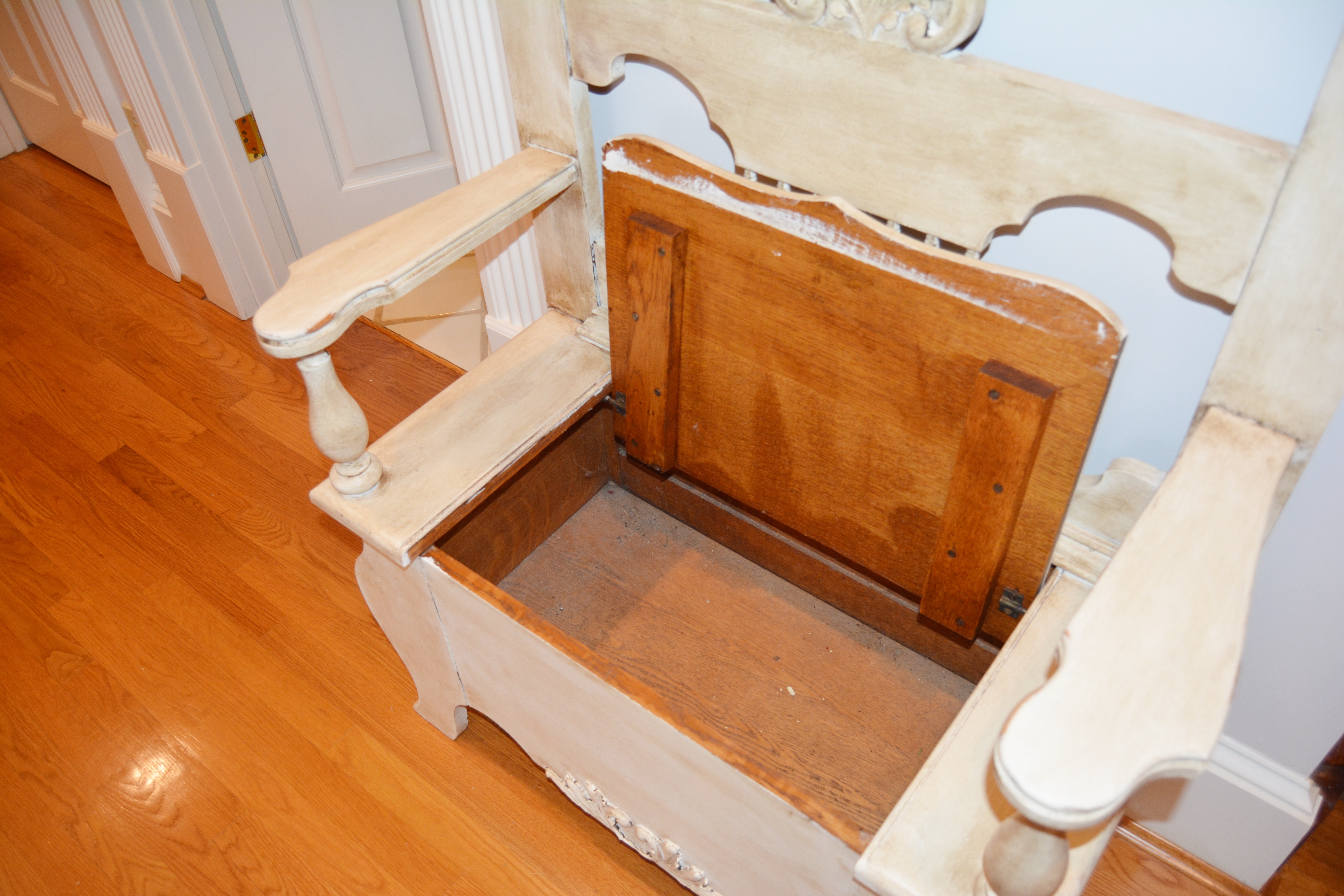 Vintage Victorian Painted Oak Hall Tree