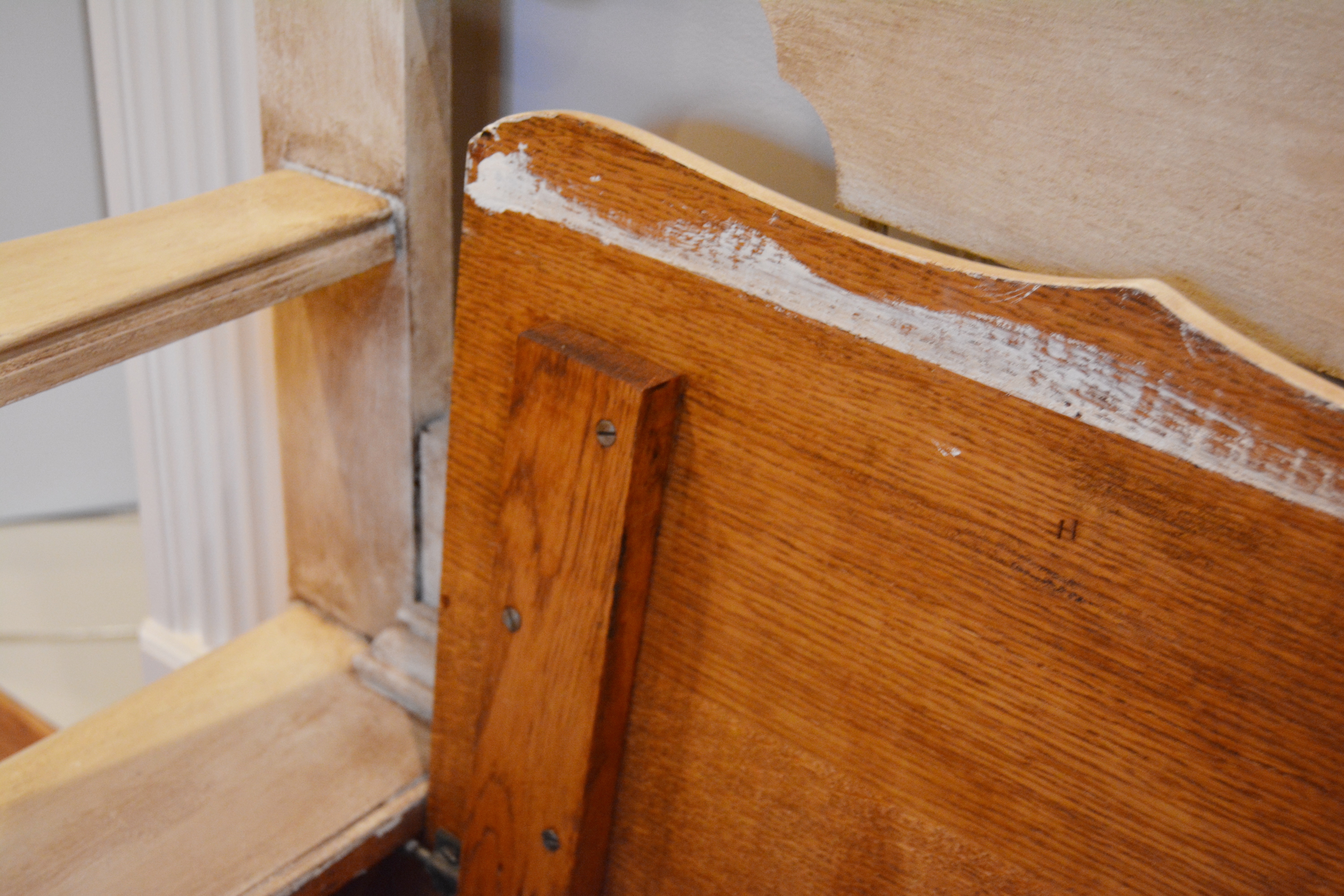 Vintage Victorian Painted Oak Hall Tree