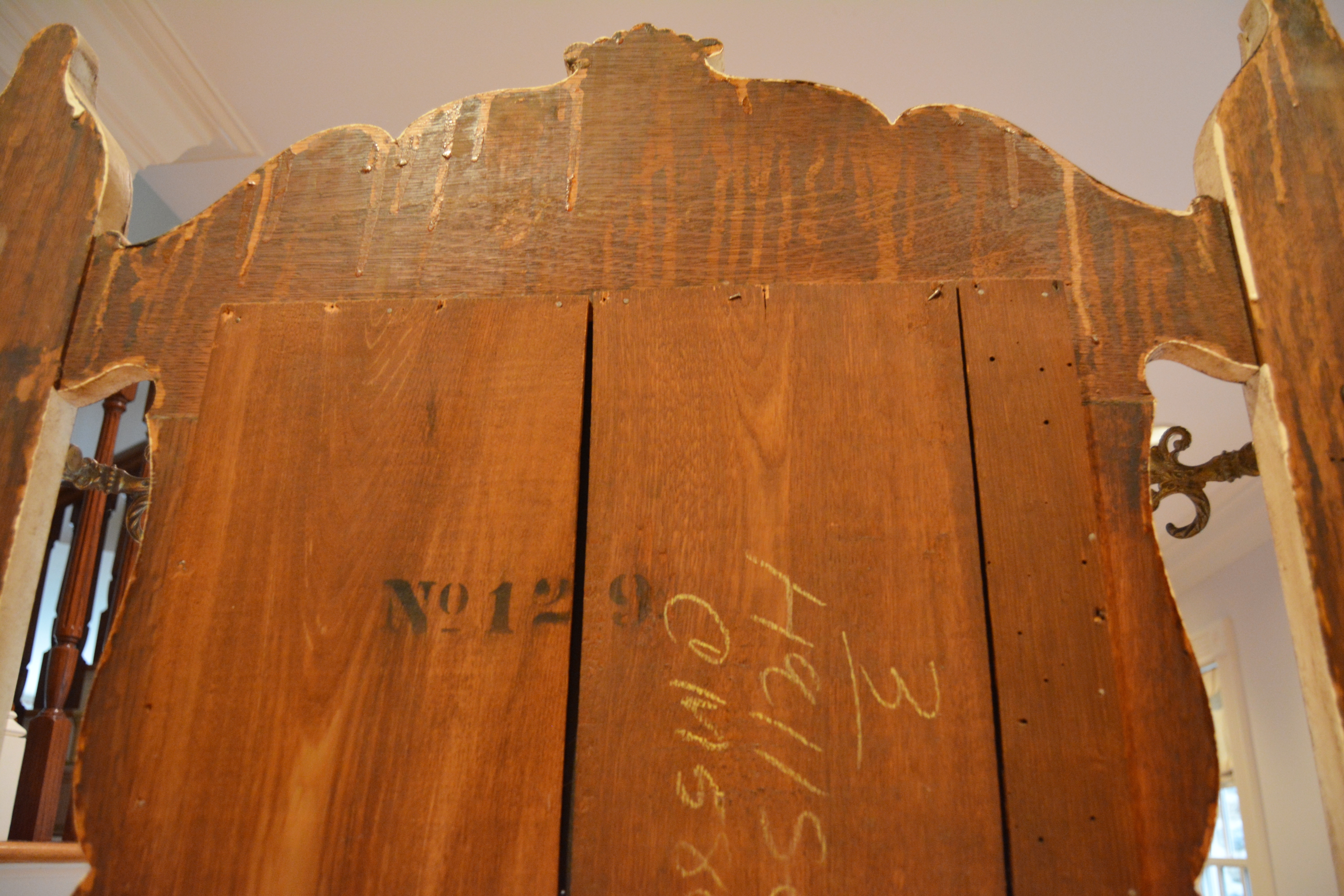 Vintage Victorian Painted Oak Hall Tree