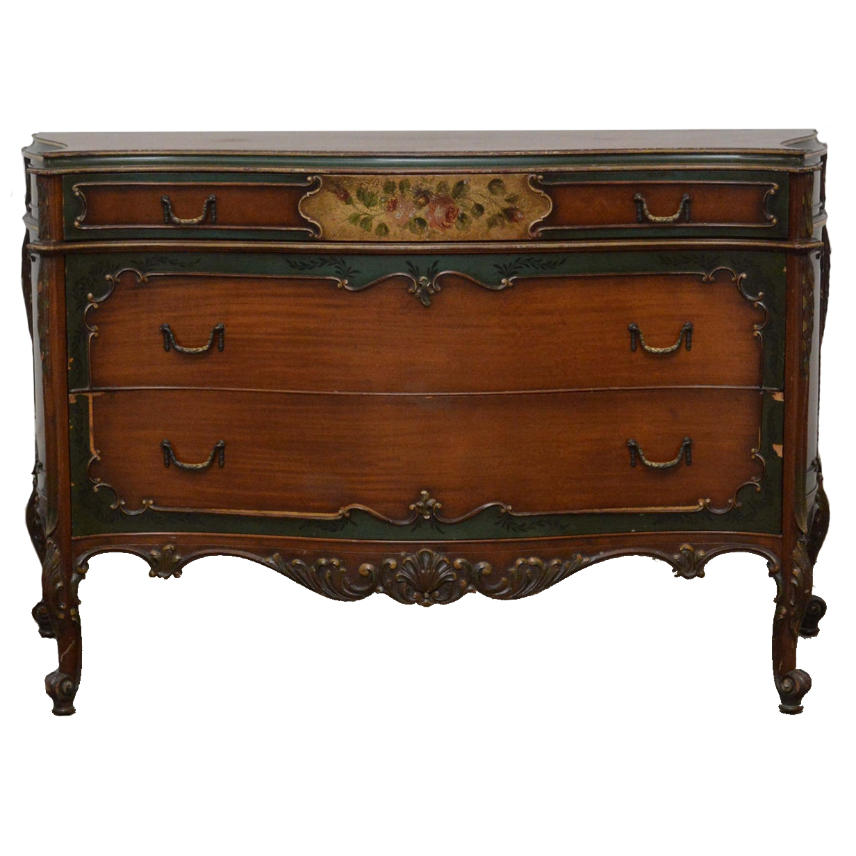 Louis XV Style Painted Walnut Commode by The Winnebago Mfg. Co., 20th Century
