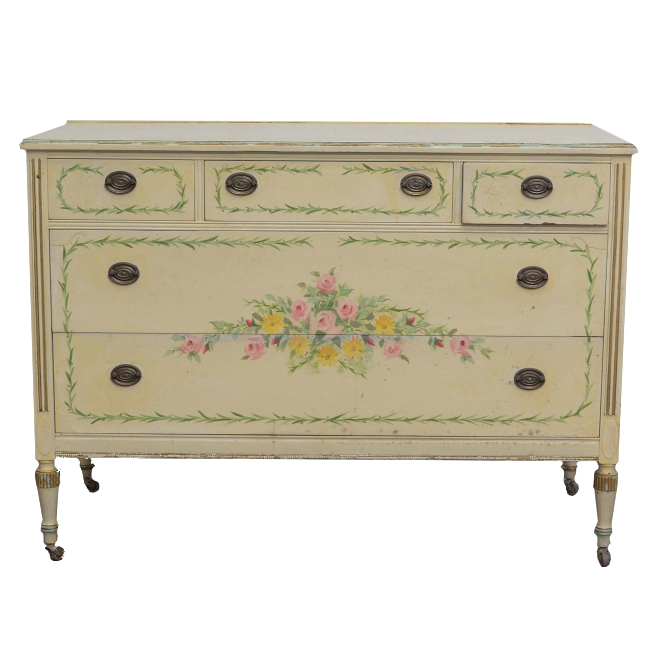 French Provincial Style Painted Wood Chest of Drawers, Early/Mid 20th Century
